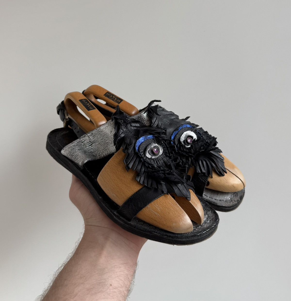 A.S.98 A.S. 98 Airstep Black/Silver Leather Sandals AvantGarde Size US 9 / IT 39 - 1 Thumbnail