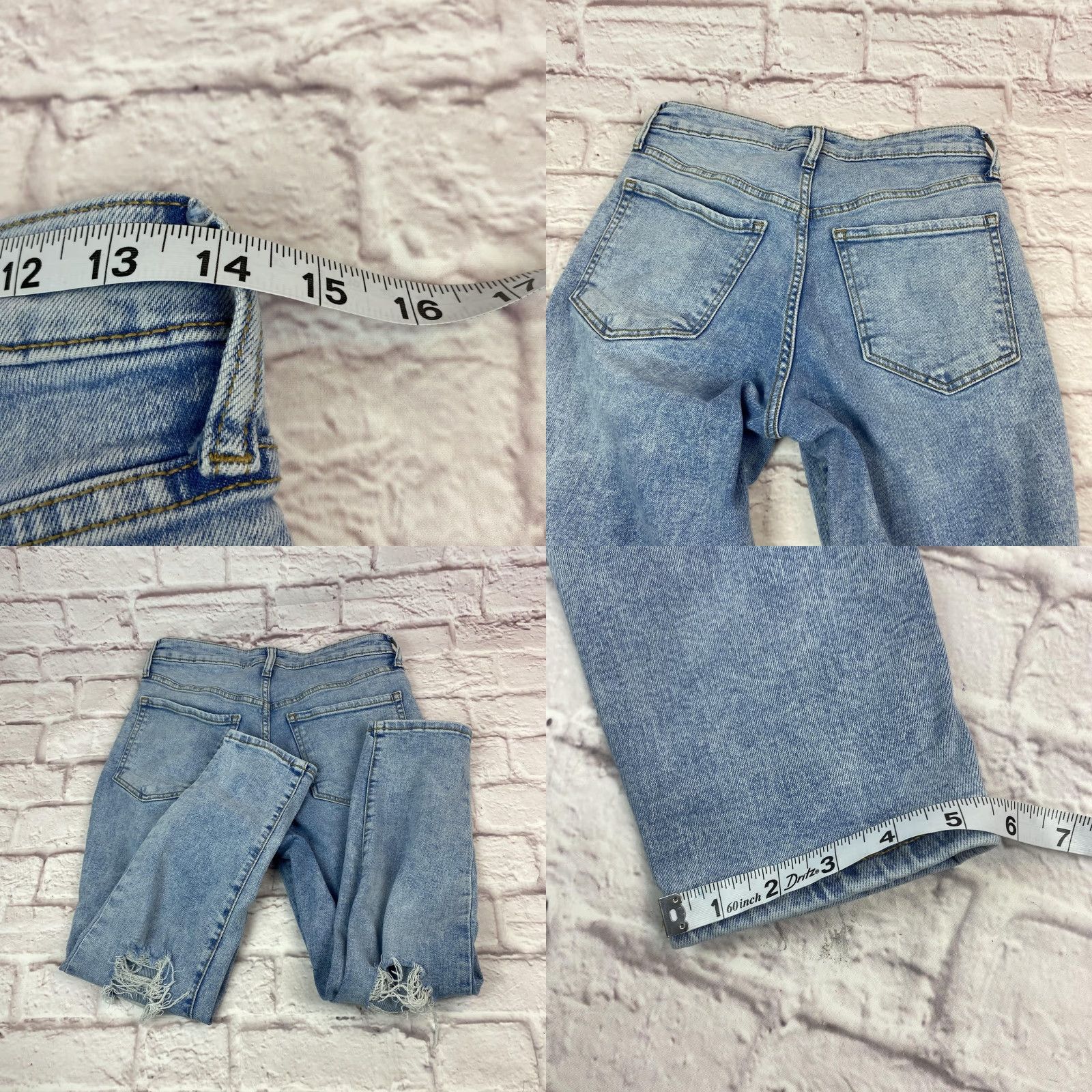 Old Navy Old Navy Jeans Womens 6 Short O.G. Straight High Rise Distressed Stretch Denim Jeans Womens Distressed Blue 90s? Size 28" / US 6 / IT 42 - 9 Thumbnail