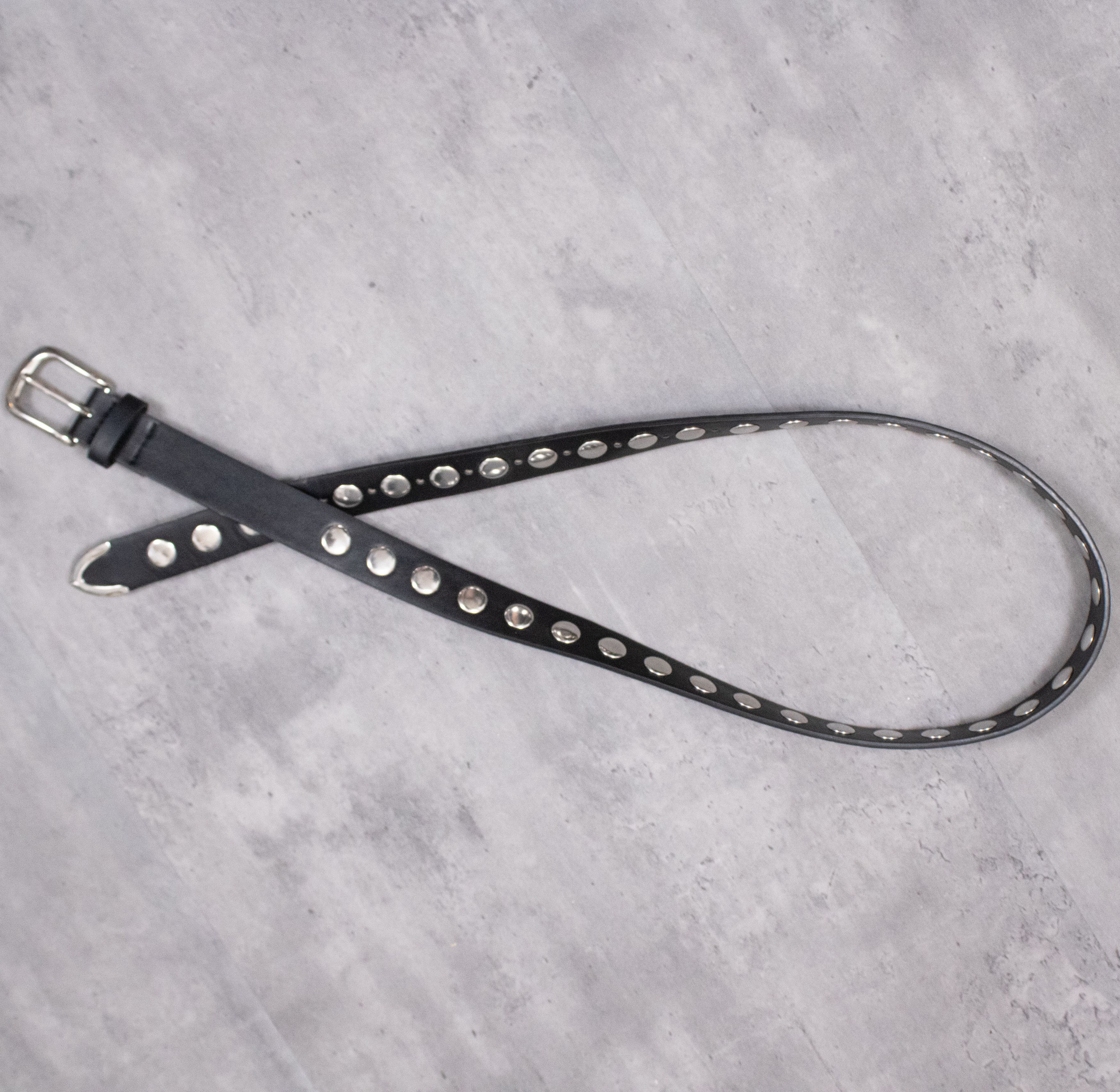 Hot Topic Y2K 2000's Studded Black Punk Grunge Black Faux Leather Belt Size 34 - 1 Thumbnail