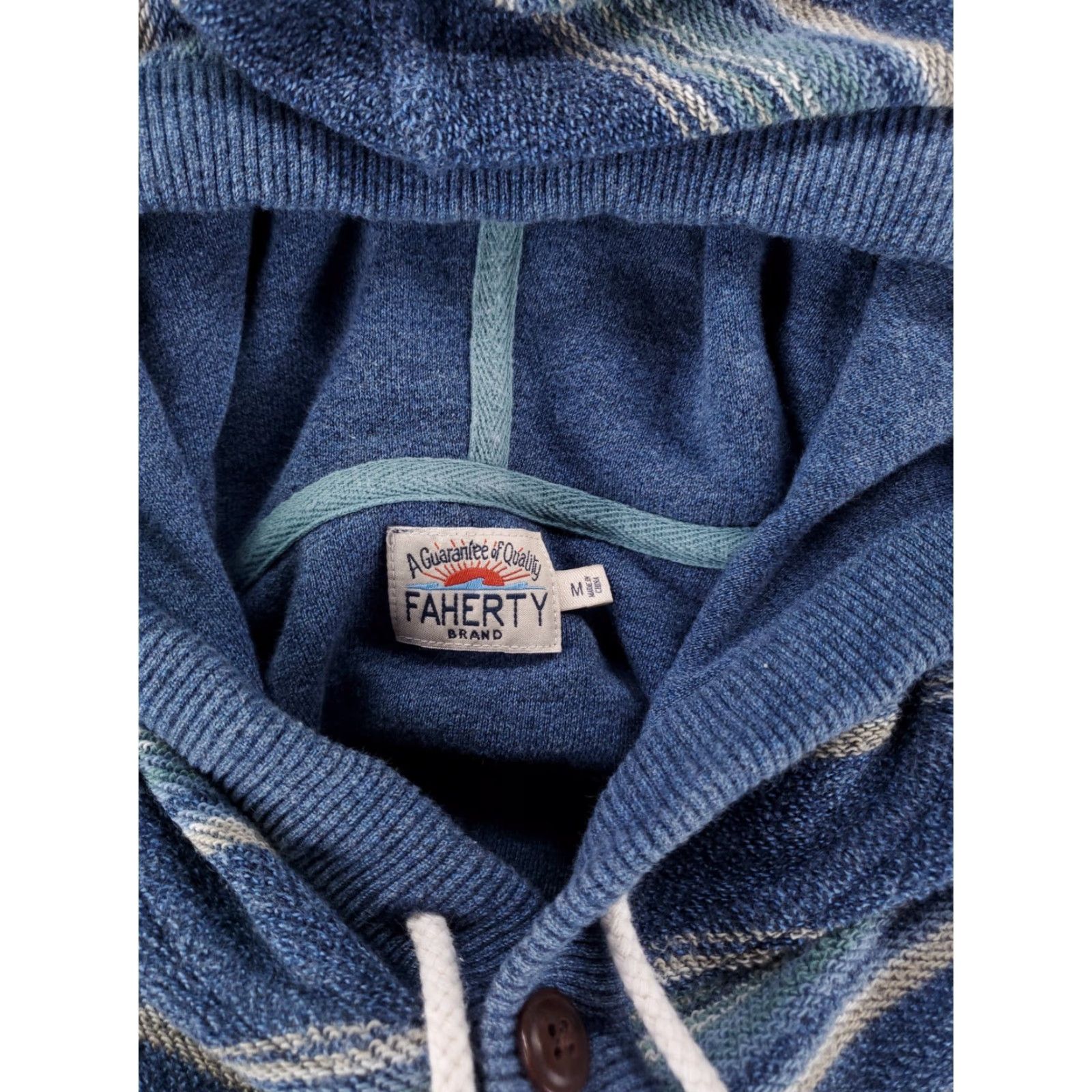 Faherty Faherty Hoodie Hooded Sweatshirt Blue Mens M Long Sleeve Medium Weight Hoodie Sweatshirt Size US M / EU 48-50 / 2 - 3 Thumbnail