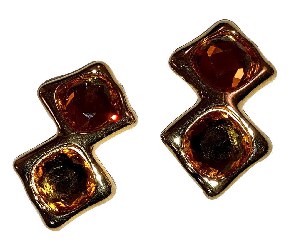 Givenchy Givenchy Simulated Faceted Golden Citrine Glass Earrings Size ONE SIZE - 2 Thumbnail