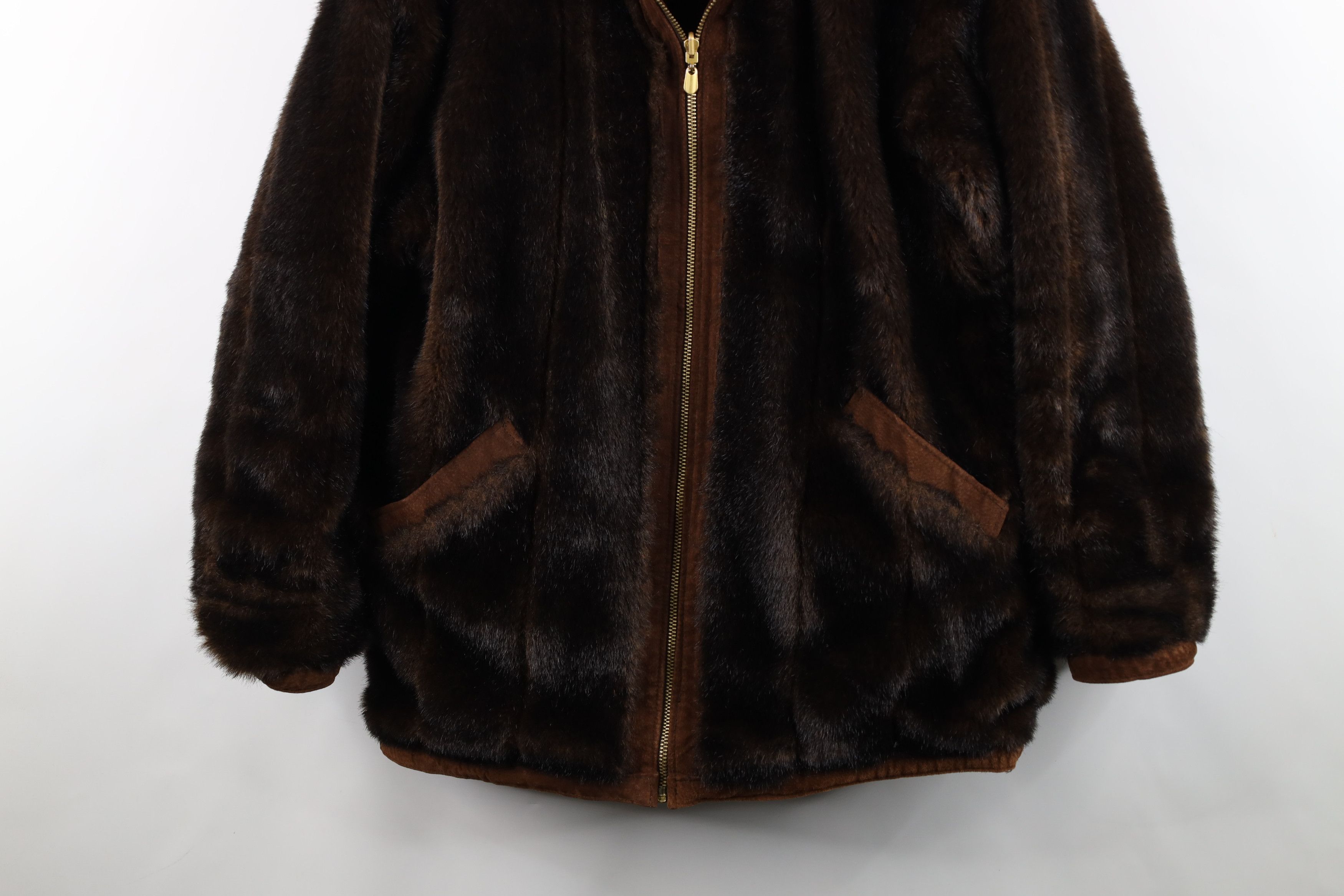 Vintage Vintage 90s Streetwear Reversible Leather Faux Fur Jacket Size L / US 10 / IT 46 - 14 Thumbnail