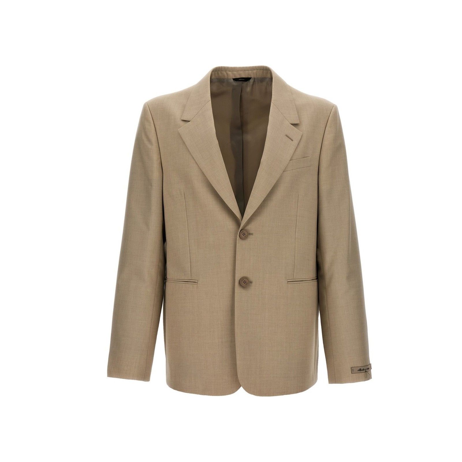 Fendi FENDI Single-Breasted Beige Wool Blazer Jacket New & Authent Size US S / EU 44-46 / 1 - 1 Thumbnail