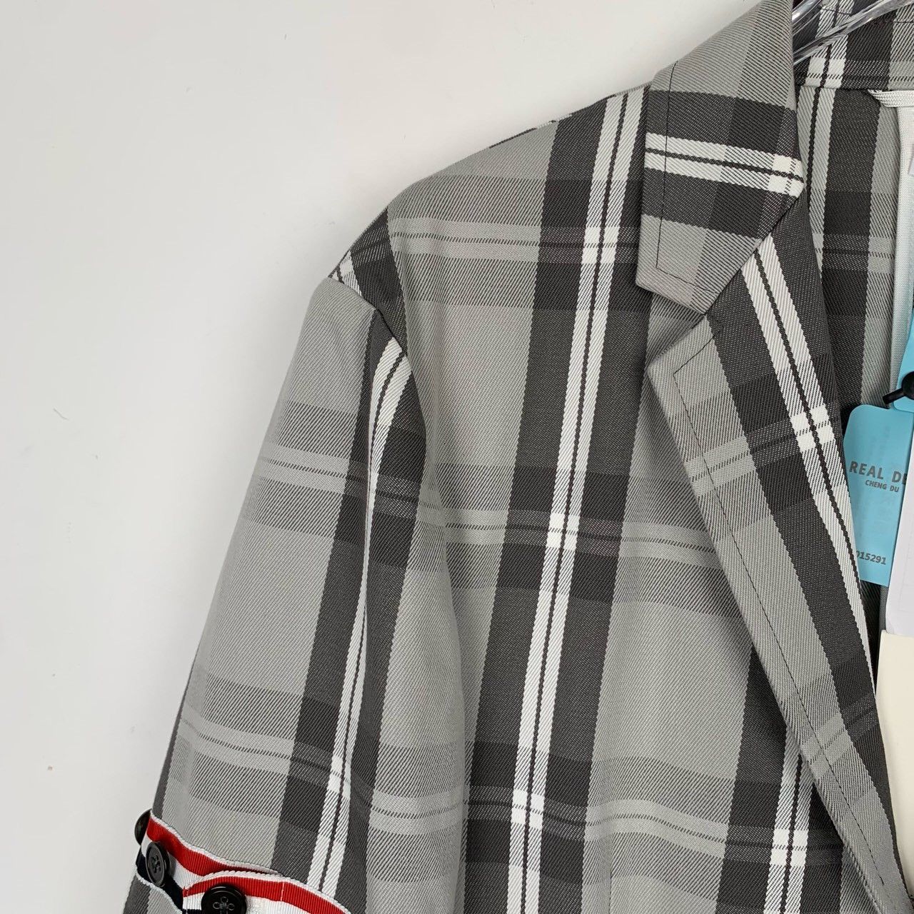 Thom Browne Thom Browne Grey Checkered Lapel Blazer Size US XS / EU 42 / 0 - 2 Thumbnail