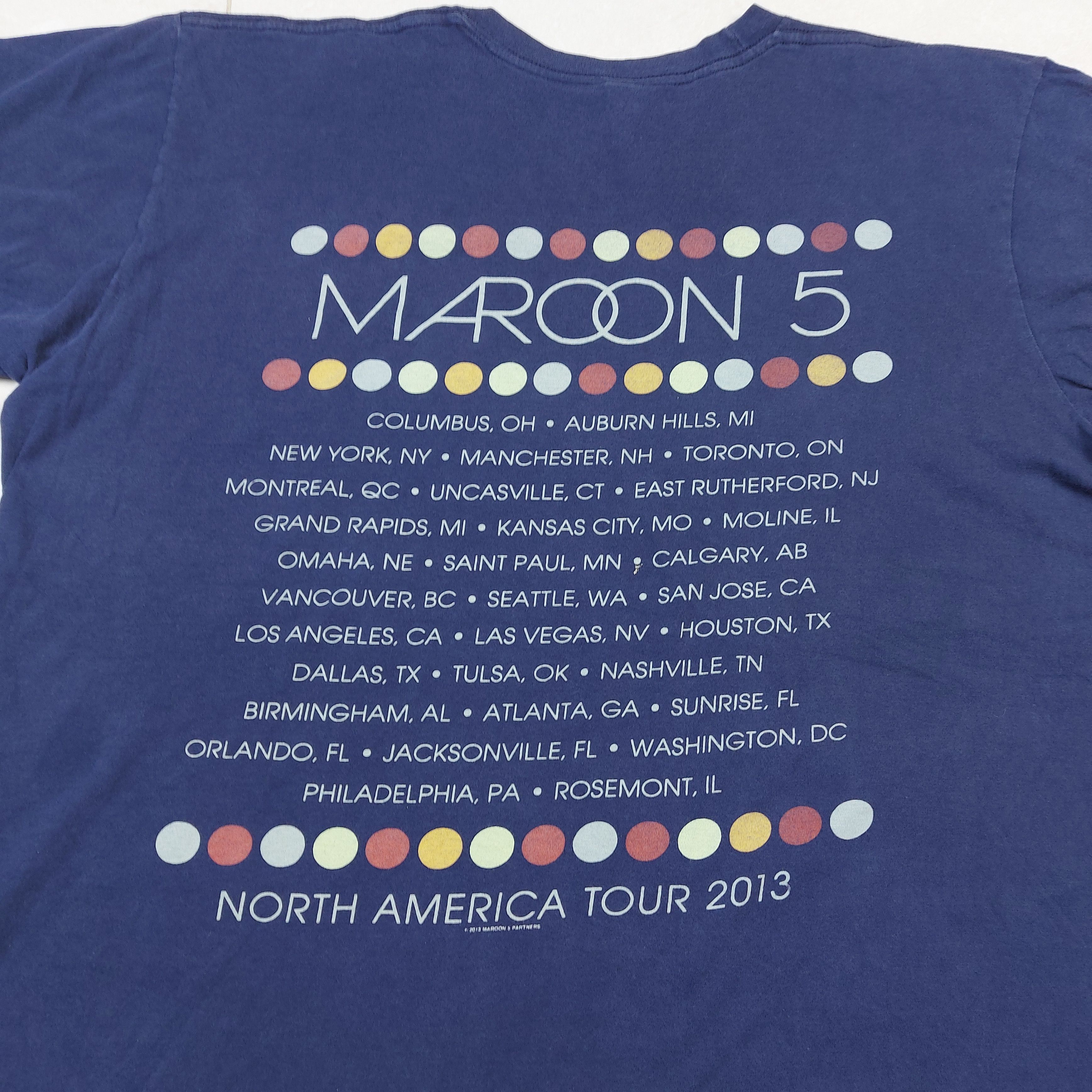 Band Tees Maroon 5 Band North America Tour 2013 Double-Sided TEE Size US XL / EU 56 / 4 - 15 Thumbnail