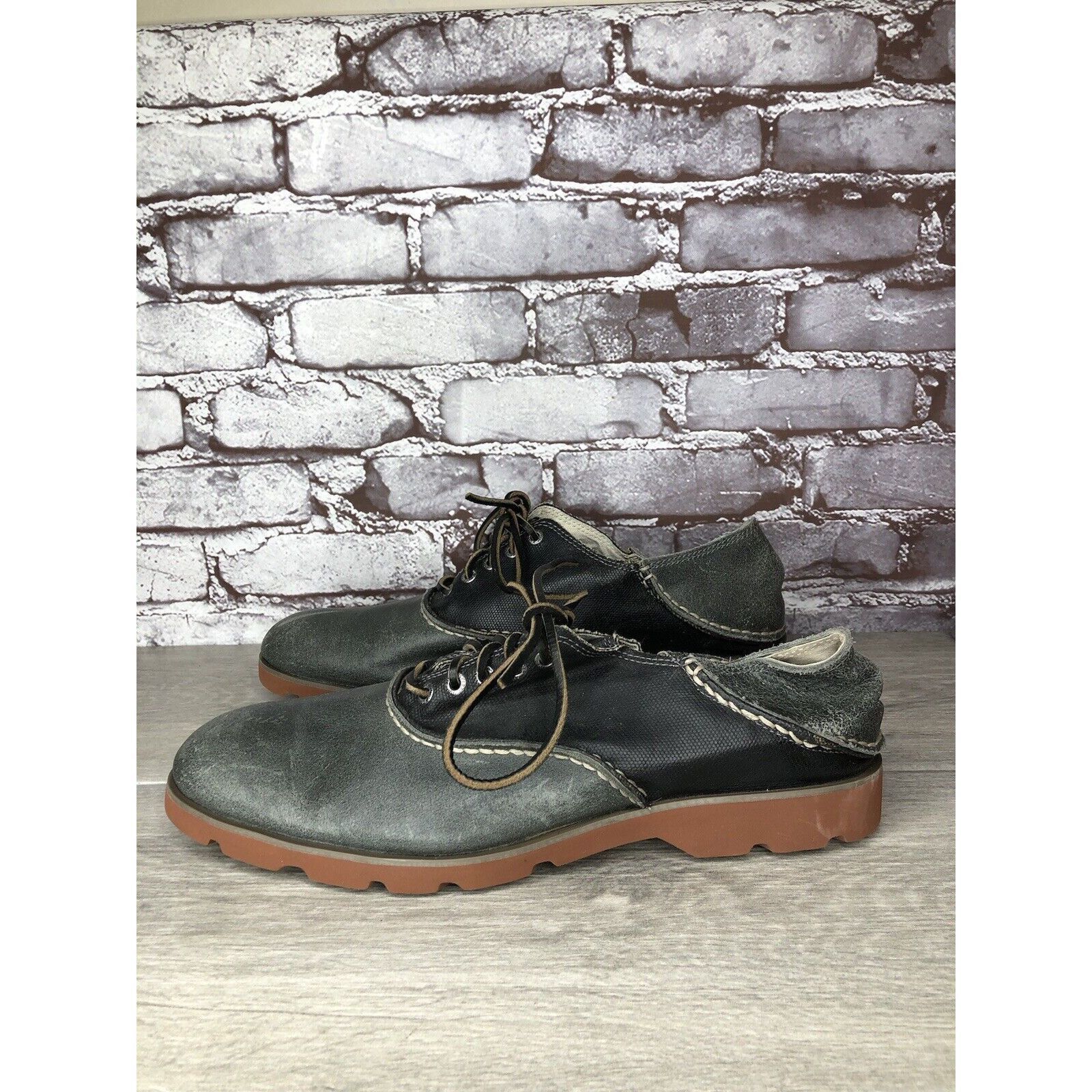 Sperry Sperry Top Sider Gray Black Leather Oxfords Lace Up Shoes Me Size US 11.5 / EU 44-45 - 1 Thumbnail