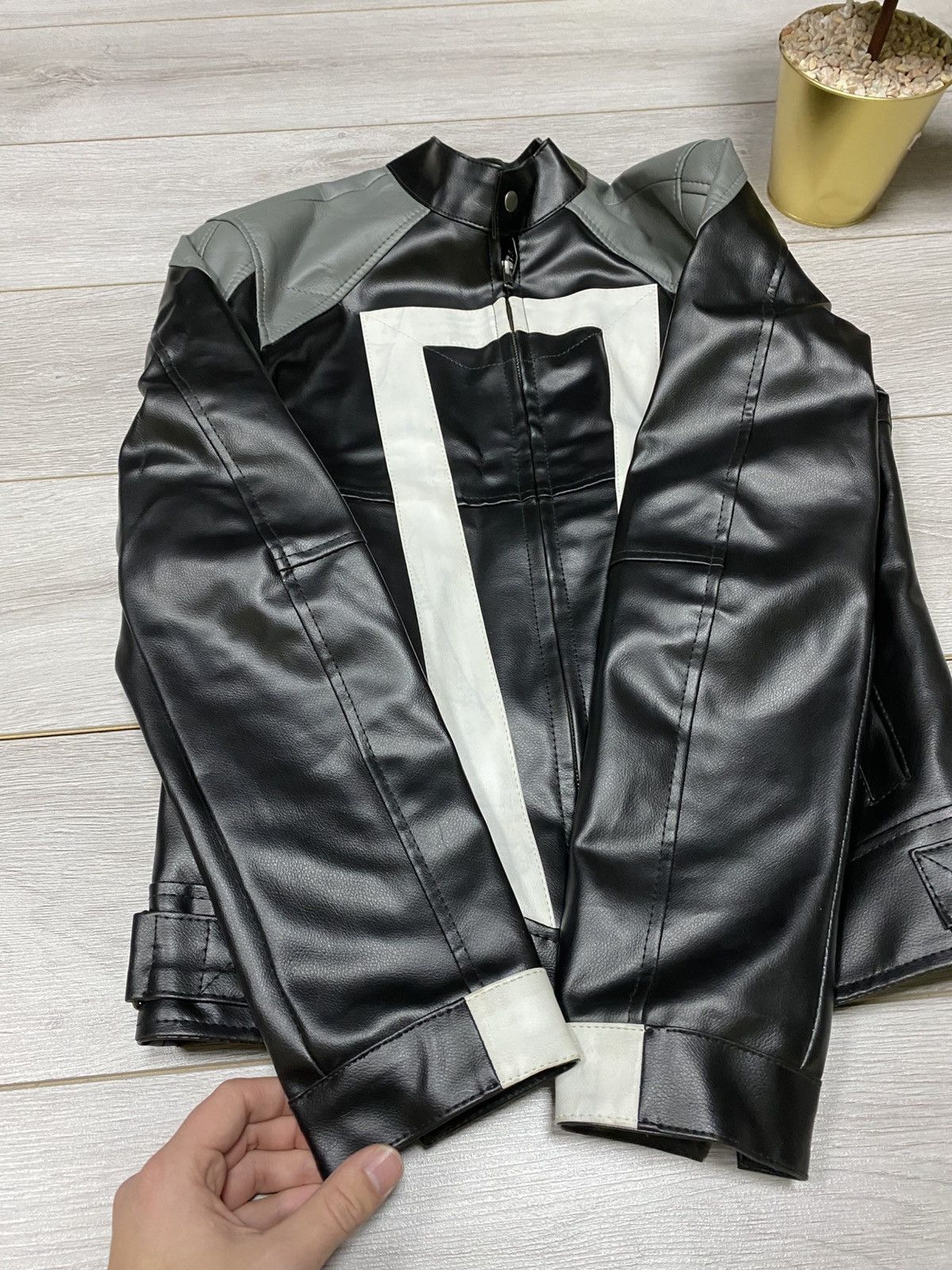 Vintage Ghost rider Robbie Reyes Inspire leather jacket black white Size US M / EU 48-50 / 2 - 8 Thumbnail
