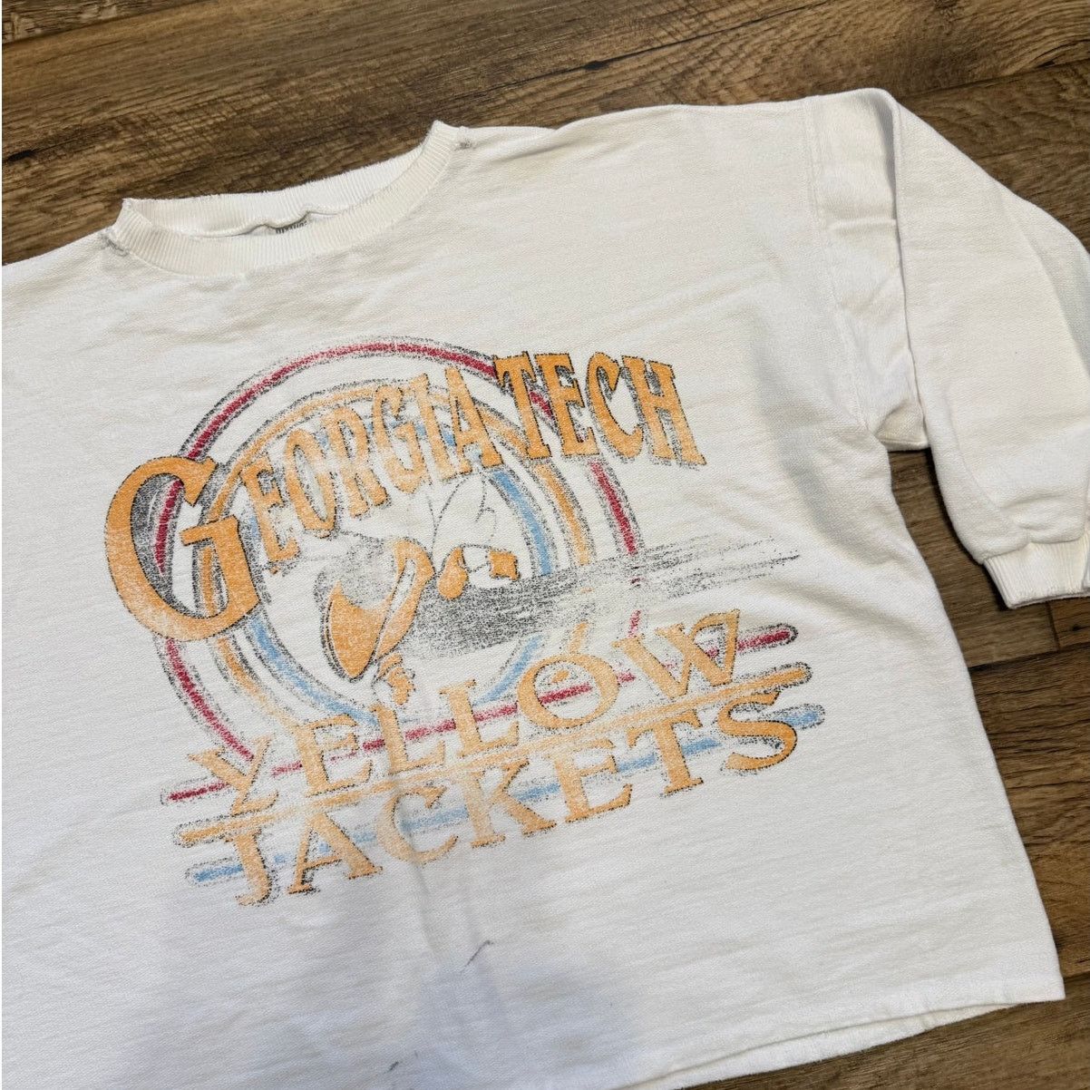 Vintage Vintage 90s Georgia Tech Yellow Jackets Cropped Crewneck Size S / US 4 / IT 40 - 3 Thumbnail
