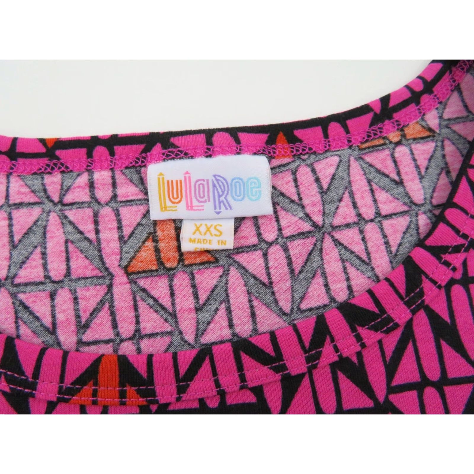 Vintage LuLaRoe Women's Bodycon Pencil Julia Dress 2XS Pink Geometric Stretch Knee Length Vintage 90s Size XXS / US 00 / IT 34 - 4 Thumbnail