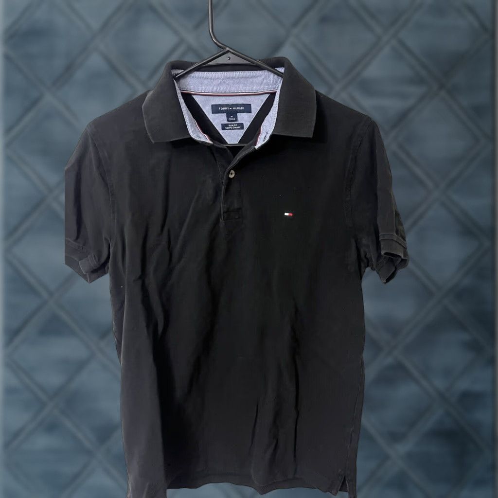 Tommy Hilfiger TOMMY HILFIGER Slim Fit Polo Shirt Black M Short Sleeve Mens Size US M / EU 48-50 / 2 - 1 Thumbnail