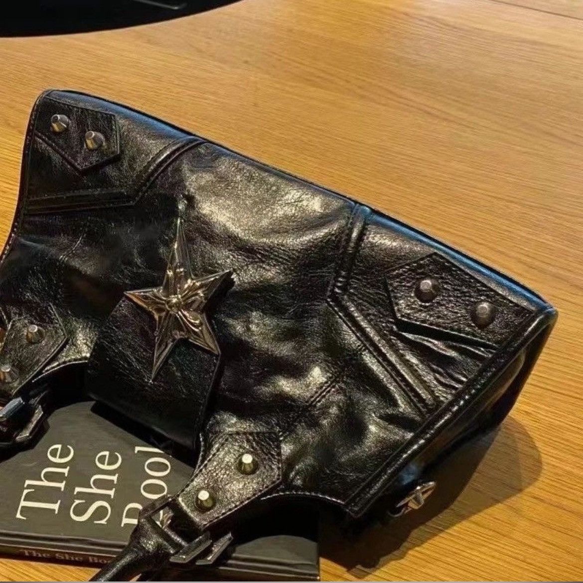 Japanese Brand × Leather Gothic Star Black Hand Bag Size ONE SIZE - 6 Thumbnail