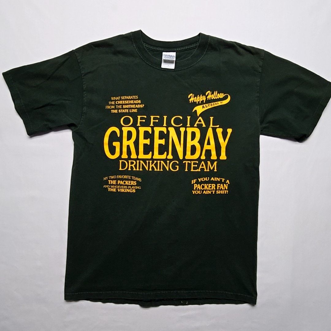 Gildan Vintage Green Bay Packers Drinking Team Tee Green Shirt M Size US M / EU 48-50 / 2 - 1 Thumbnail