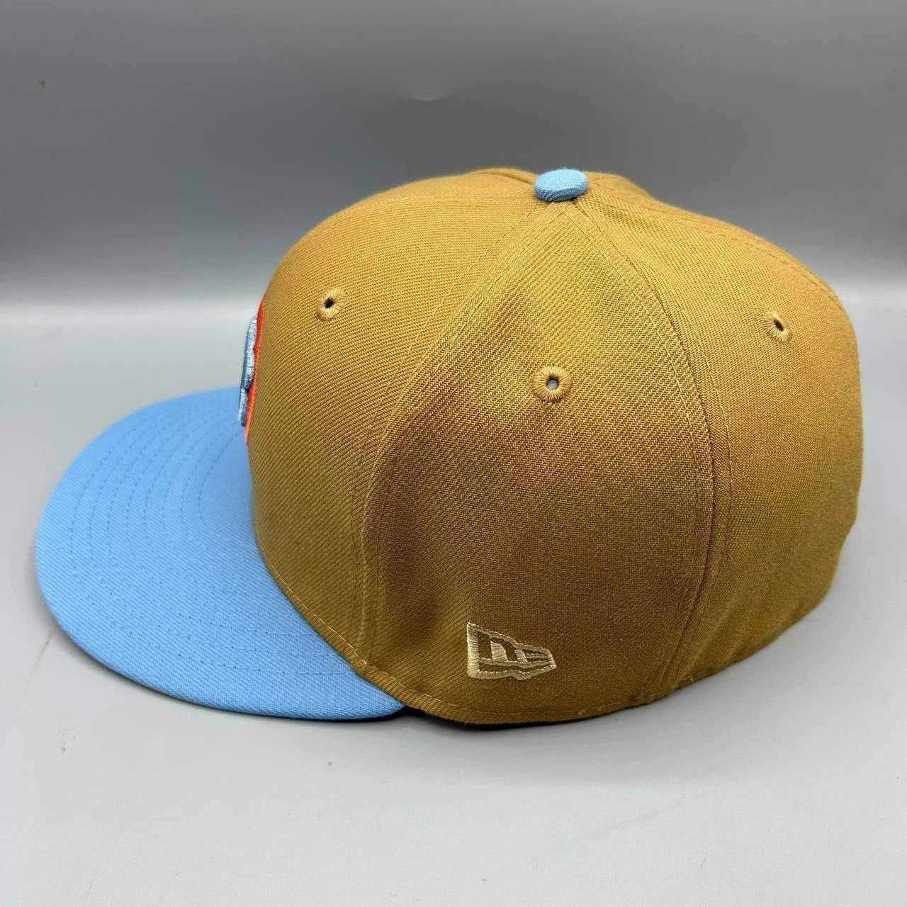 New Era Chicago Cubs Hat Men 7 3/8 Brown Blue MLB Fitted Cap Size ONE SIZE - 6 Thumbnail