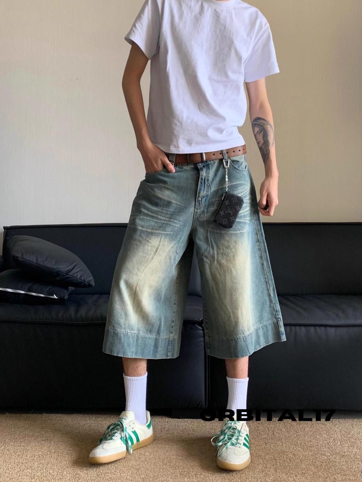 Jean Blue Washed Baggy Denim Jorts Size US 28 / EU 44 - 2 Thumbnail