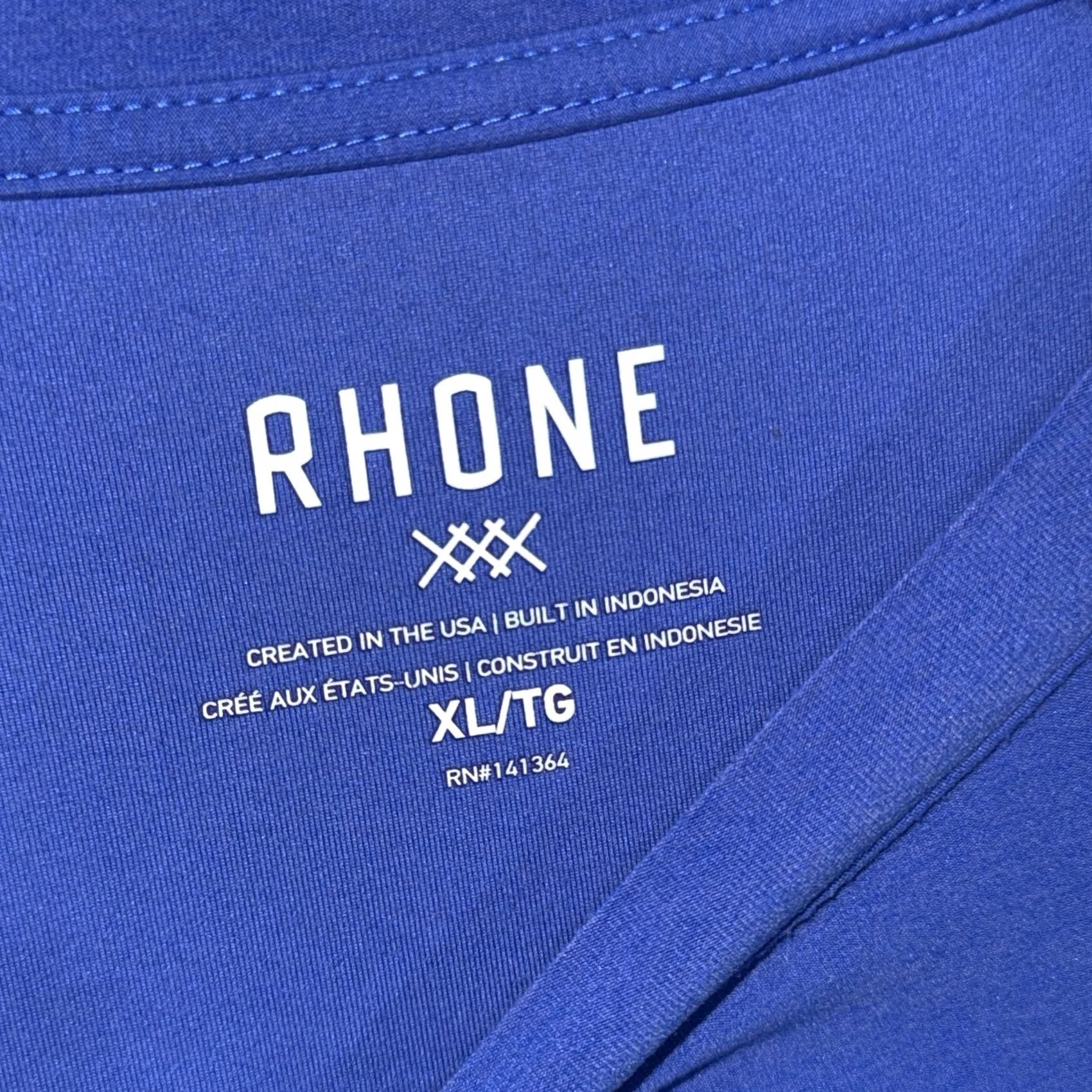 Rhone Rhone Mens XL Blue Long Sleeve T-Shirt Lightweight Performance Running Gym Training Crew Neck Raglan Sleeve Moisture Wicking Stretch Tagless Solid Size US XL / EU 56 / 4 - 4 Thumbnail