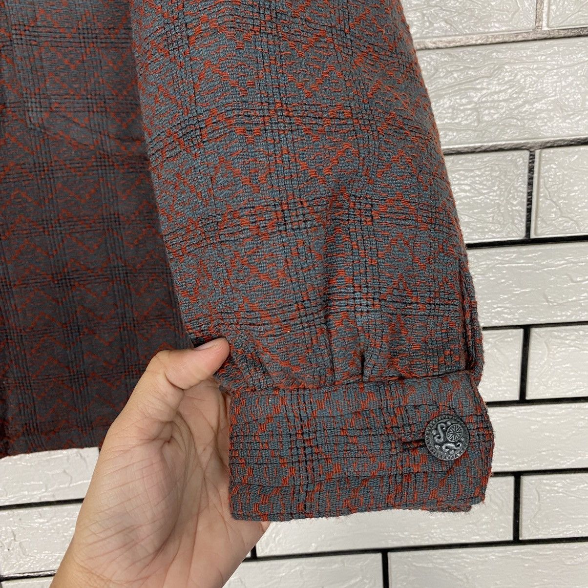 Japanese Brand Vintage Wool Jacket Herringbone Unbranded Issey Miyake Size US M / EU 48-50 / 2 - 16 Thumbnail