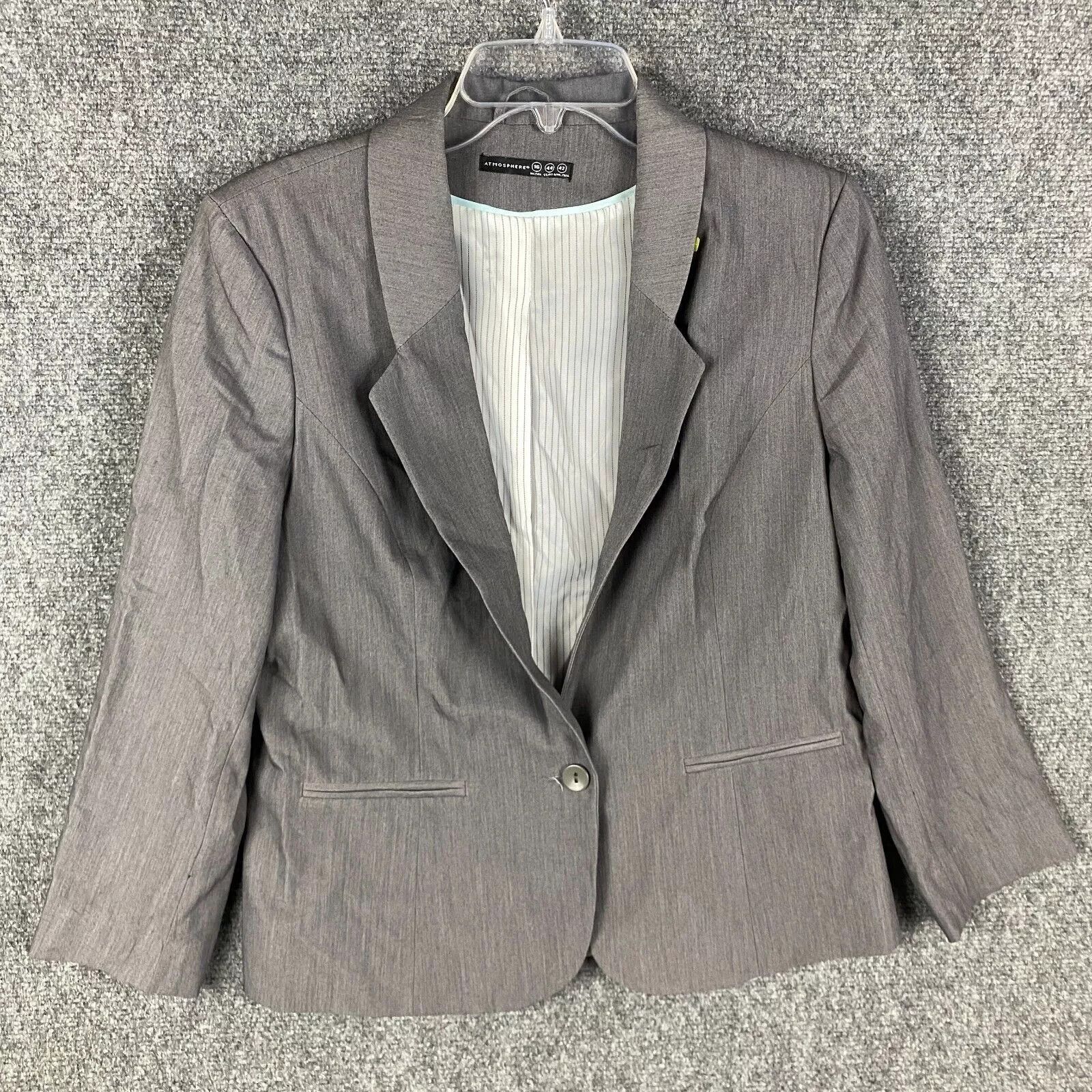 Other Atmosphere Blazer Women's UK 16 Gray Polyester Blend Adults Size XXL / US 16-18 / IT 52-54 - 1 Thumbnail