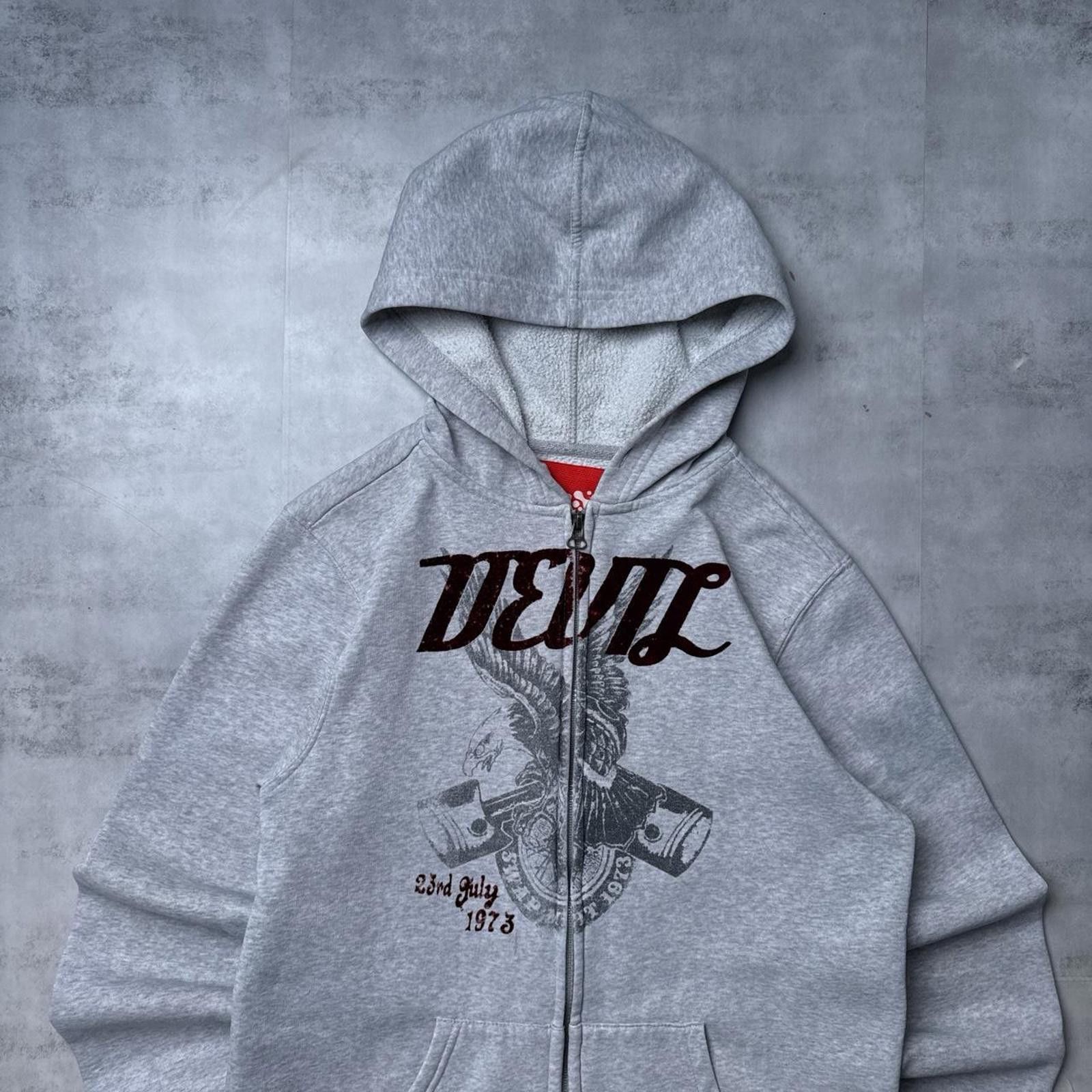 Other Y2K Non Stop Devil Grey zip up hoodie jacket Size S / US 4 / IT 40 - 2 Thumbnail