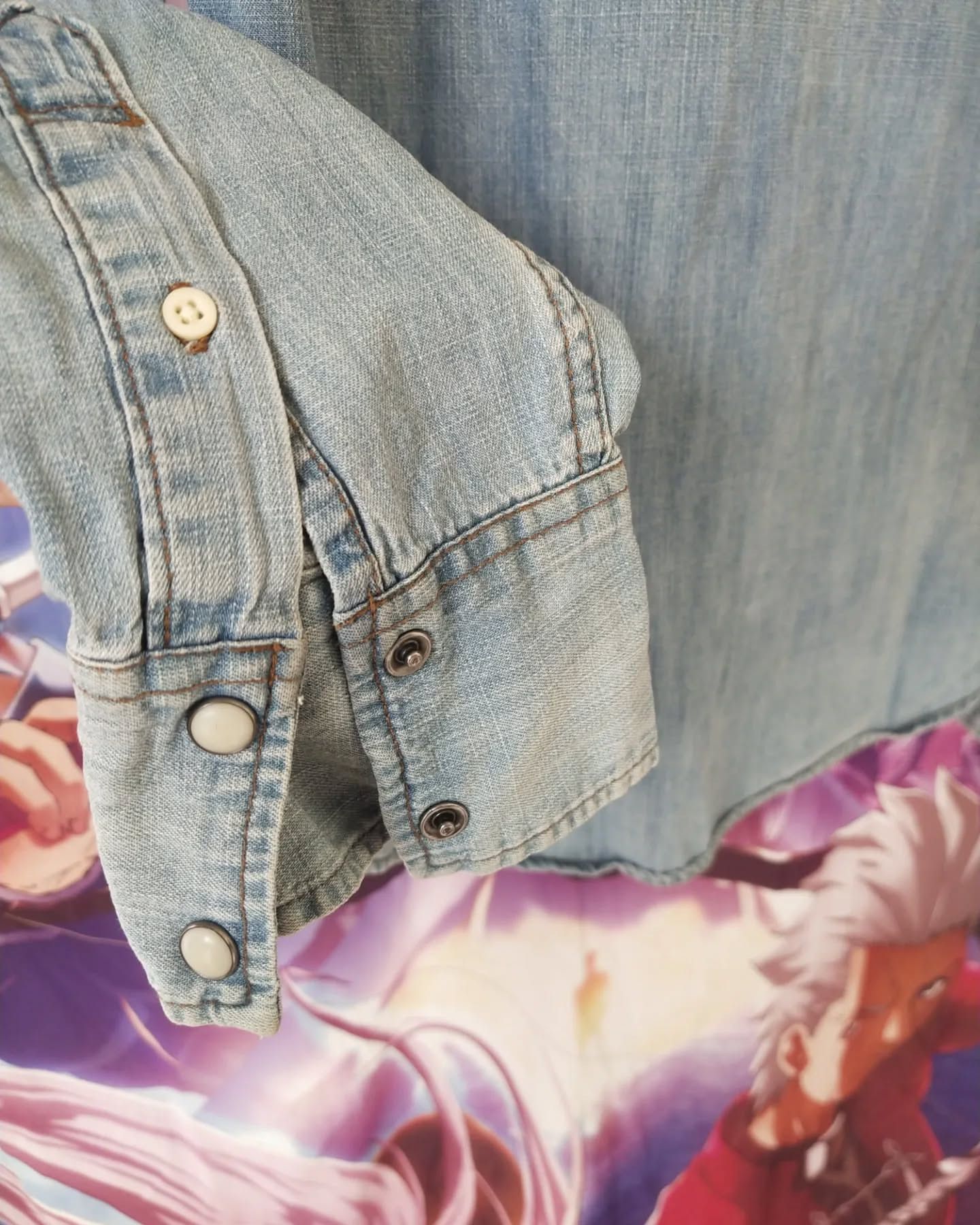 Who A.U. WHO AU Blue Faded Denim Shirt Size US M / EU 48-50 / 2 - 3 Thumbnail