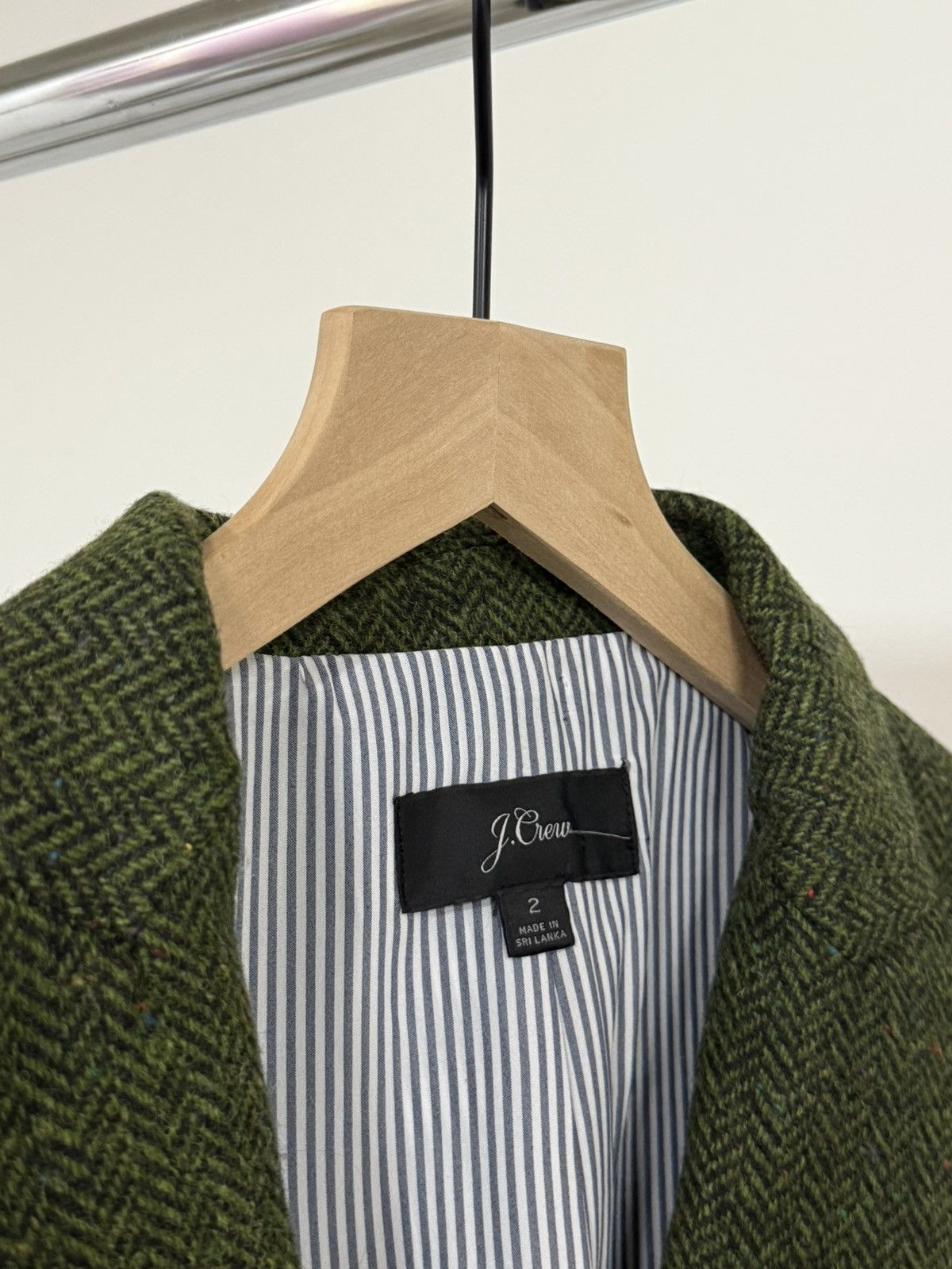 J.Crew J. Crew Parke Blazer Herringbone Wool Green Tweed Jacket 2 Size XS / US 0-2 / IT 36-38 - 3 Thumbnail