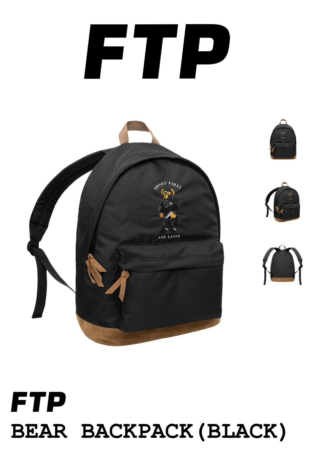 Fuck The Population FTP Shoot First Ask Later Backpack Size ONE SIZE - 1 Thumbnail