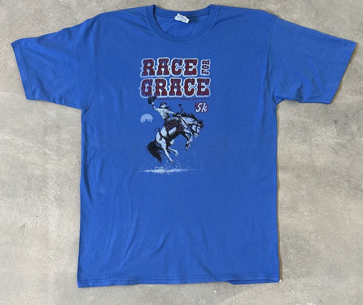 Vintage VINTAGE PEAK SPORT RACE FOR GRACE HORSE RIDE TEE Size US L / EU 52-54 / 3 - 1 Thumbnail