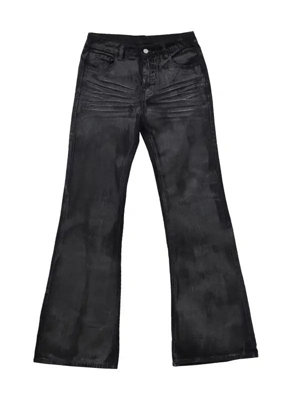 VIBE High Street Coated Rough Glossy Micro-Flare Jeans Size US 32 / EU 48 - 7 Thumbnail