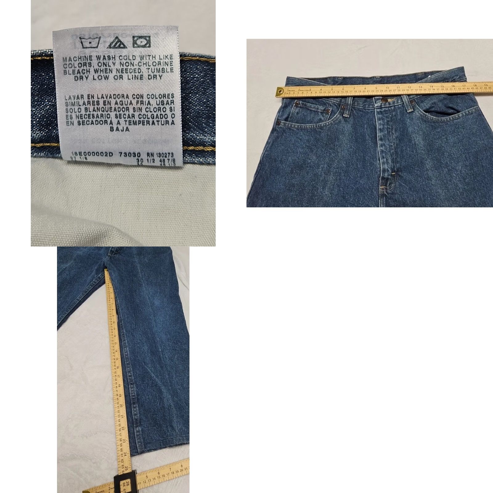 Wrangler Wrangler Jeans Men’s 34x24 Regular Straight Cotton Denim Y2K Vintage-Style Blue 2000s Size US 34 / EU 50 - 8 Thumbnail