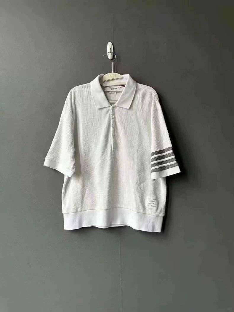 Thom Browne Thom Browne White waffle polos Size US XL / EU 56 / 4 - 1 Thumbnail