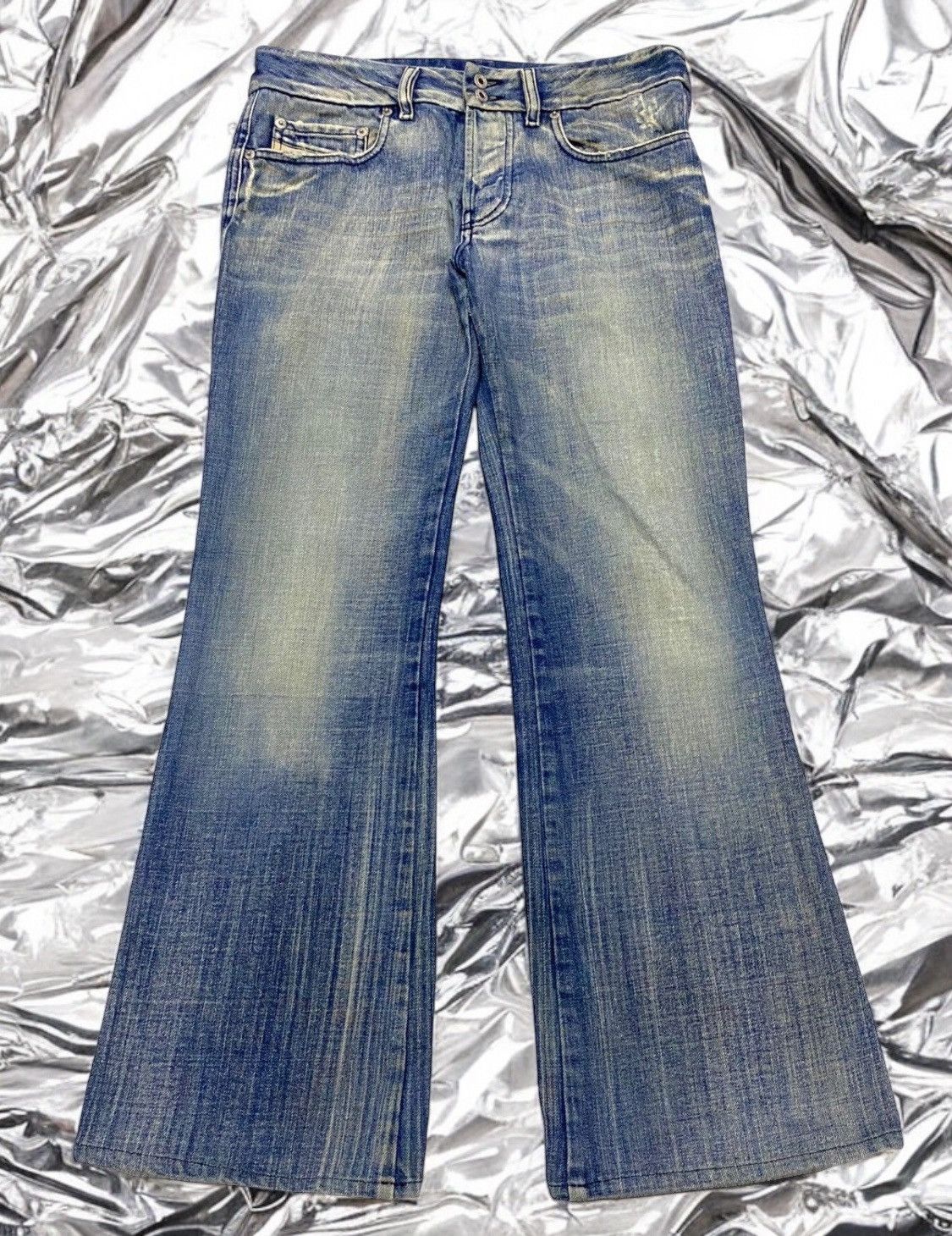 If Six Was Nine × Japanese Brand × Le Grande Bleu (L.G.B.) Flare Diesel Low Rise Mud Washed Light Whisker Distressed Size US 30 / EU 46 - 1 Thumbnail