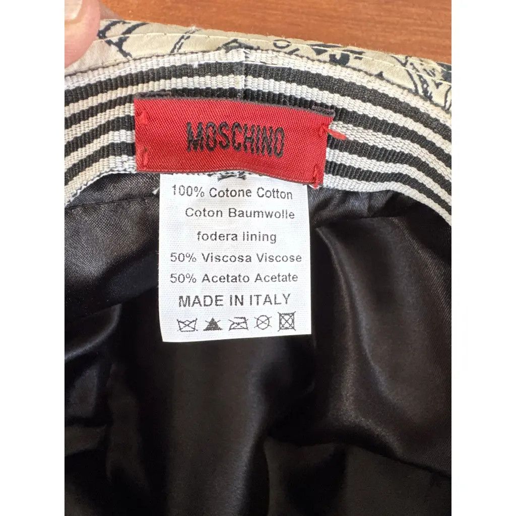 Moschino Moschino Newspaper Print Cotton Hat Made in Italy Size ONE SIZE - 5 Thumbnail