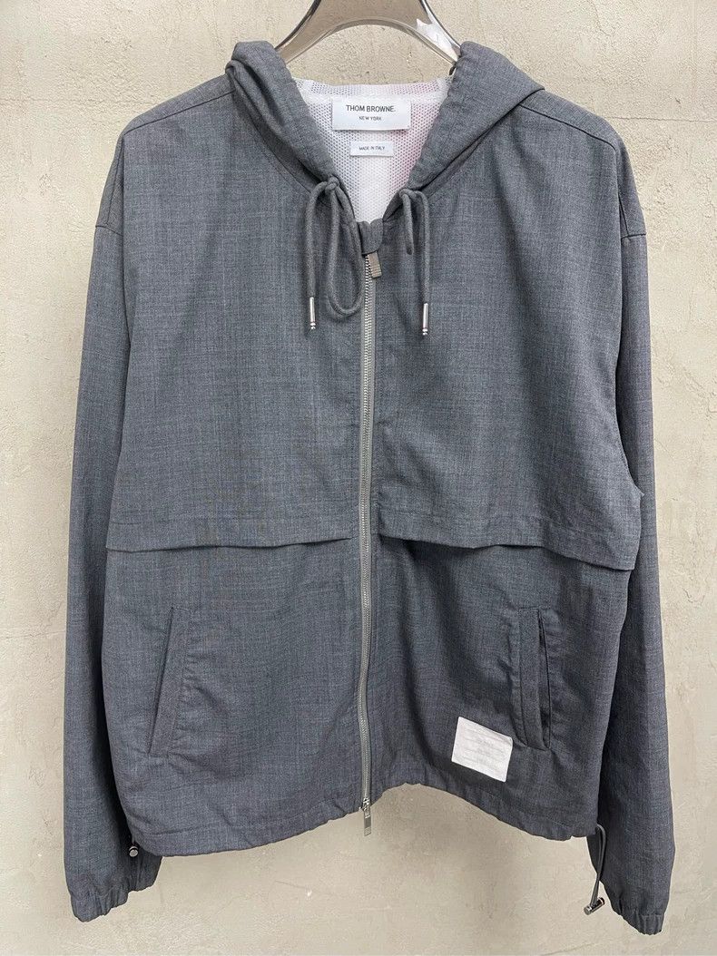 Thom Browne Thom browne Gray back color stripe wool zipper hooded windb Size US L / EU 52-54 / 3 - 3 Thumbnail