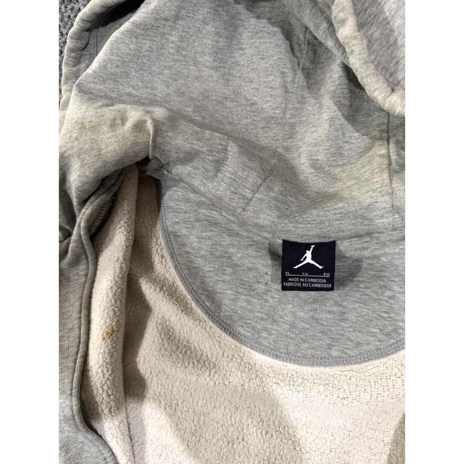 Jordan Brand Jordan Hoodie Mens XL Gray Full Zip Sweatshirt Fleece Jumpman Logo Athletic Size US XL / EU 56 / 4 - 7 Thumbnail