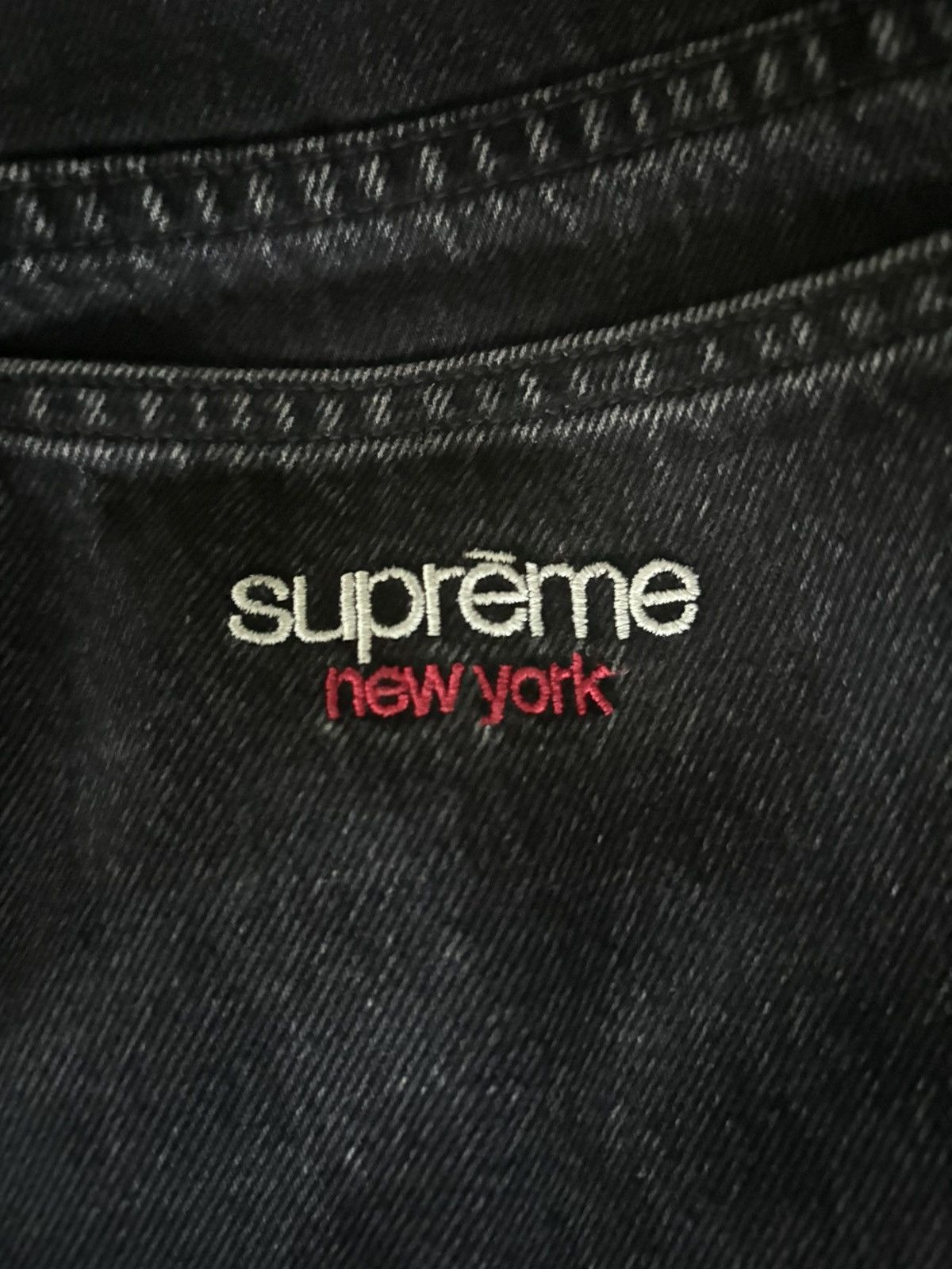 Supreme Baggy Denim Jeans Washed Black 32