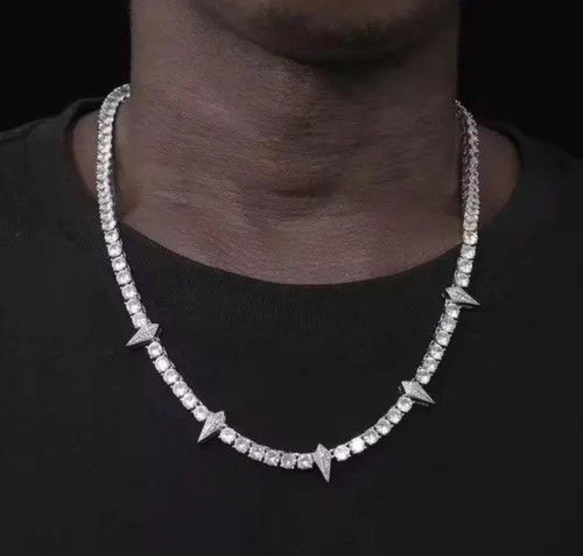 Jewelry 20" Tennis Chain Spike Charm Necklace🔥🔥🔥 Size ONE SIZE - 4 Thumbnail