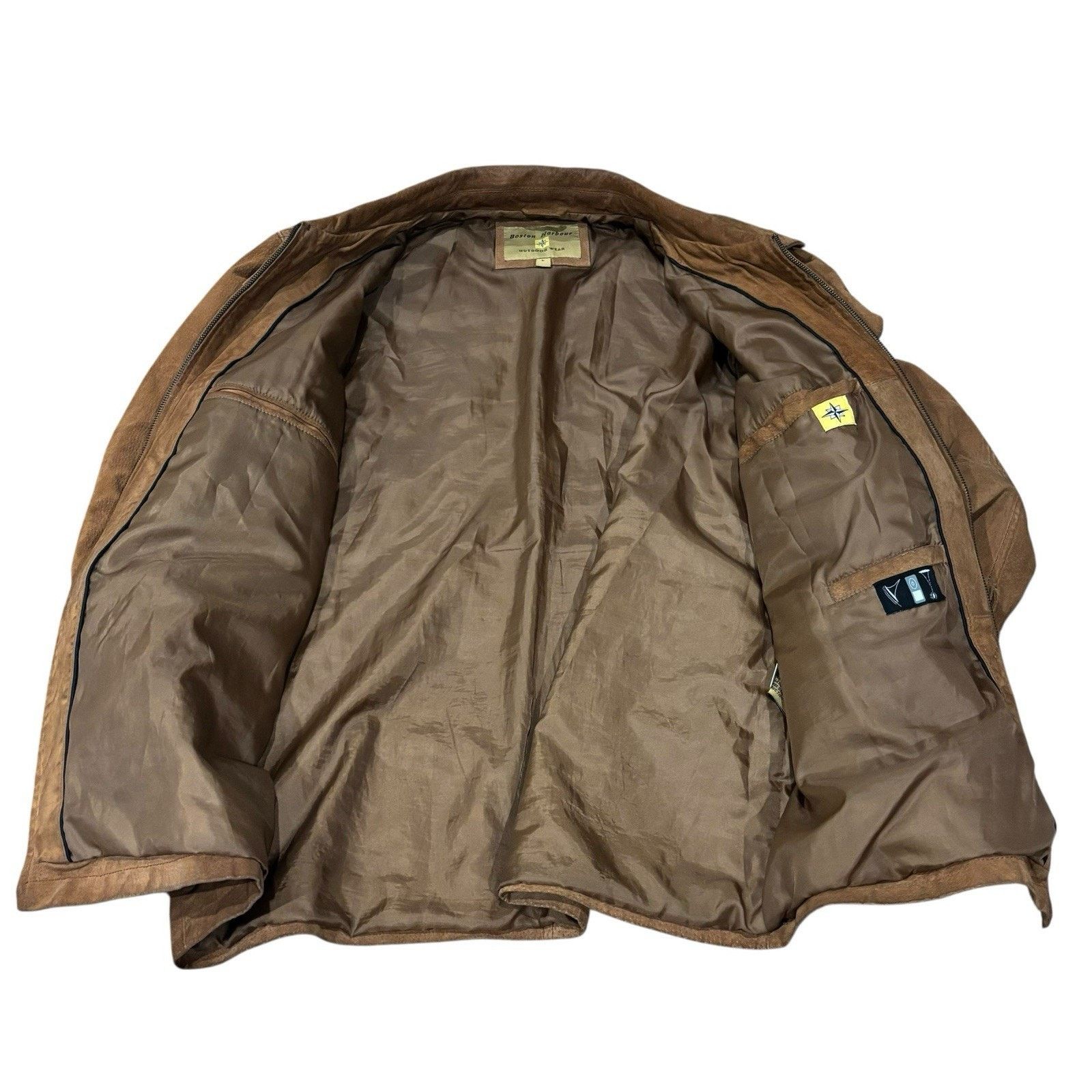 Other Vintage 80s Suede Bomber Jacket Tan Measures XL [Tagged L] Size US XL / EU 56 / 4 - 6 Thumbnail