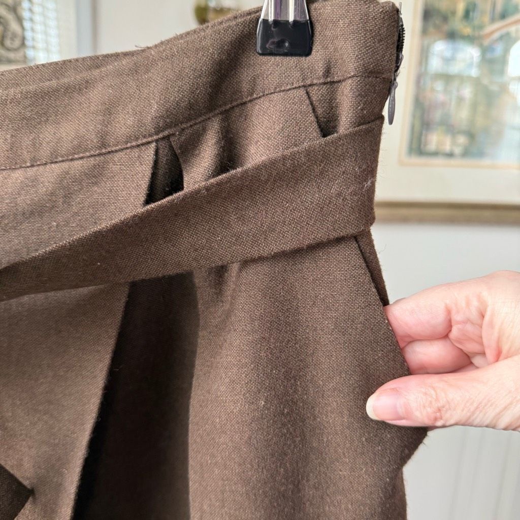 Other Luukaa Brown Trousers Taper Slightly Cropped Crossfront Tie Size 34" / US 12 / IT 48 - 5 Thumbnail