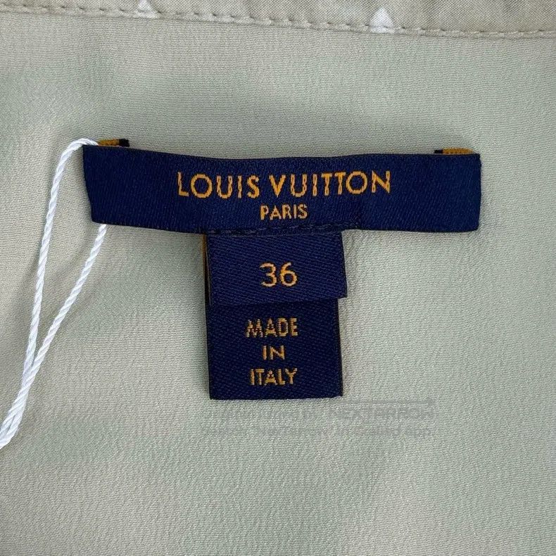 Louis Vuitton Louis Vuitton Dirty khaki logo mulberry silk shirt Size XS / US 0-2 / IT 36-38 - 5 Thumbnail