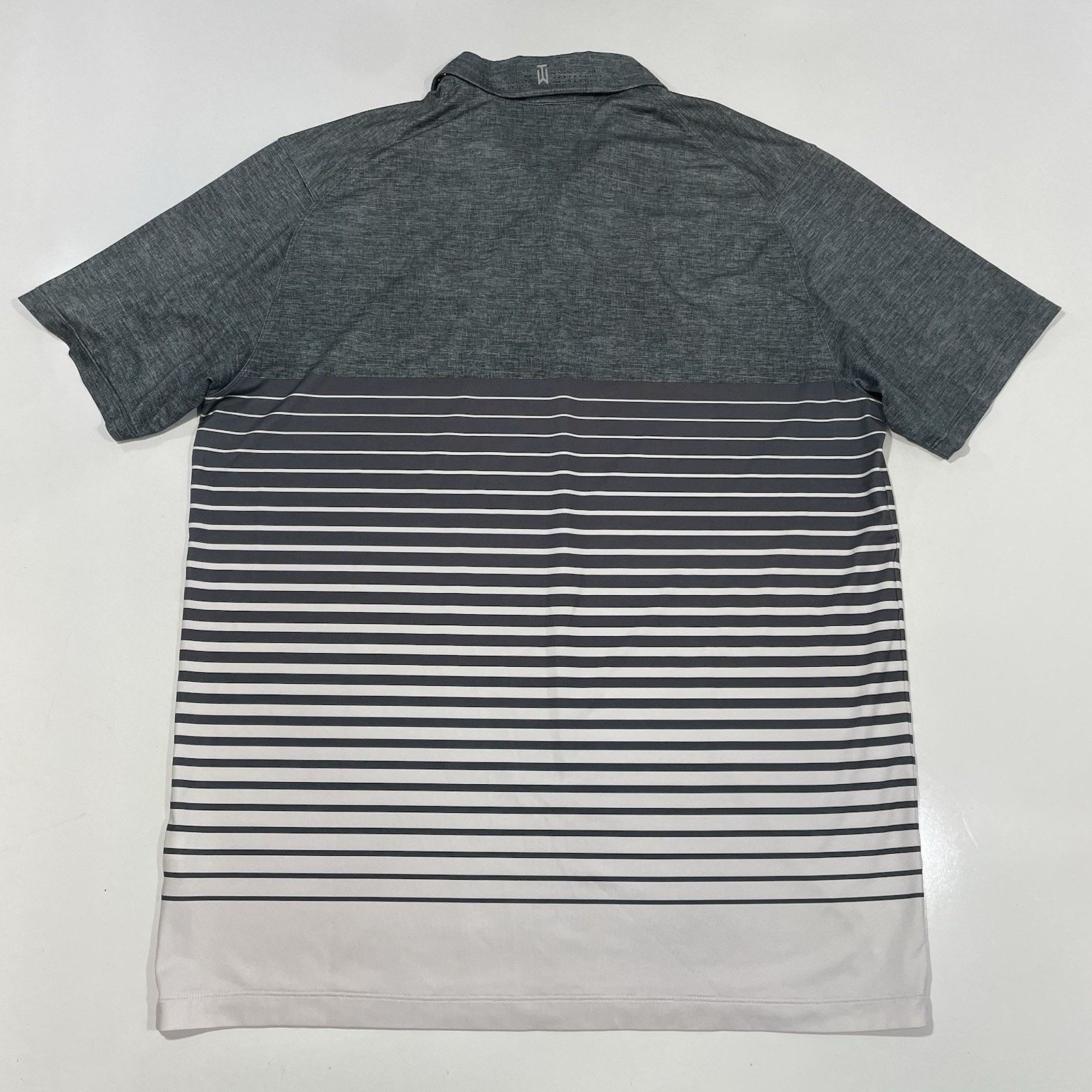 Nike Nike Tiger Woods Mens Golf Polo Shirt White Gray Striped L Size US L / EU 52-54 / 3 - 4 Thumbnail