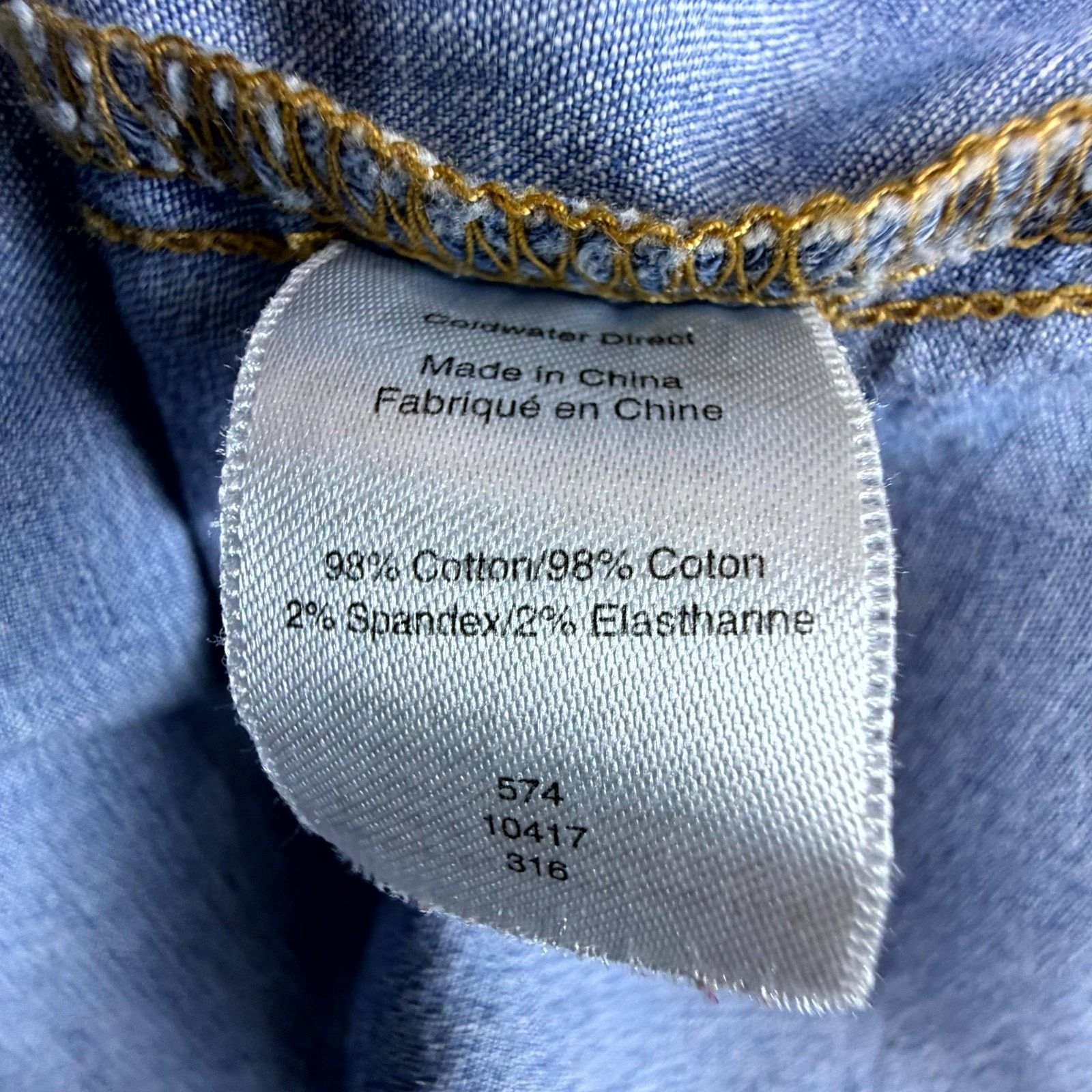 Coldwater Creek Coldwater Creek Denim Shirt Blue Western Cowgirl Pearl Snap Size L / US 10 / IT 46 - 8 Thumbnail