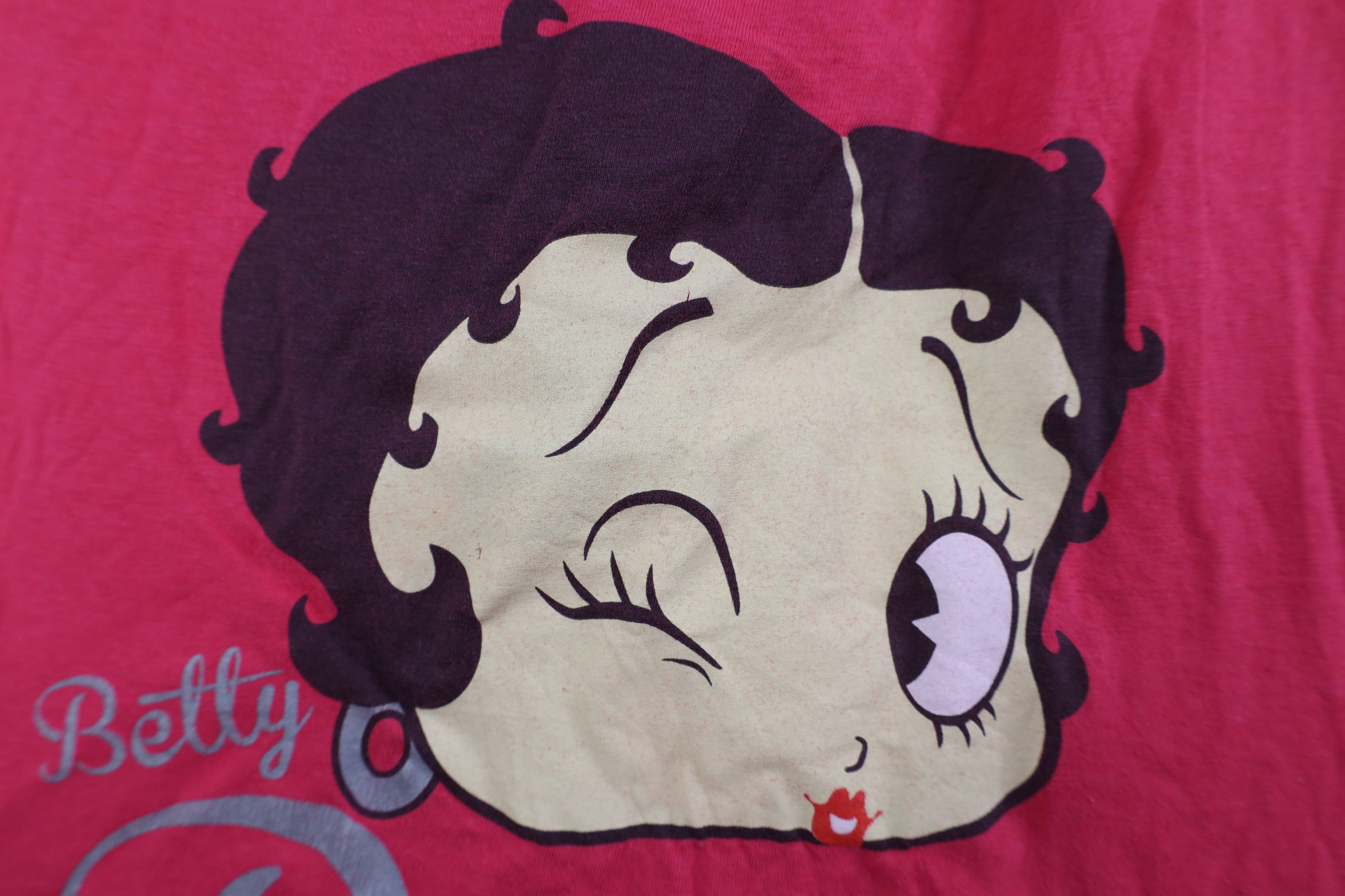 Vintage Vintage Y2K Betty Boop Spell Out V-Neck T-Shirt Pink Size S / US 4 / IT 40 - 5 Thumbnail