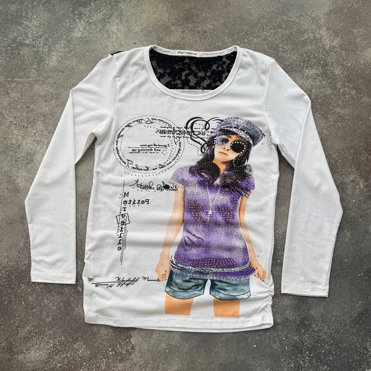 Japanese Brand Sexy Girl Printed Y2K Amazing Long Sleeve Top Size M / US 6-8 / IT 42-44 - 2 Thumbnail