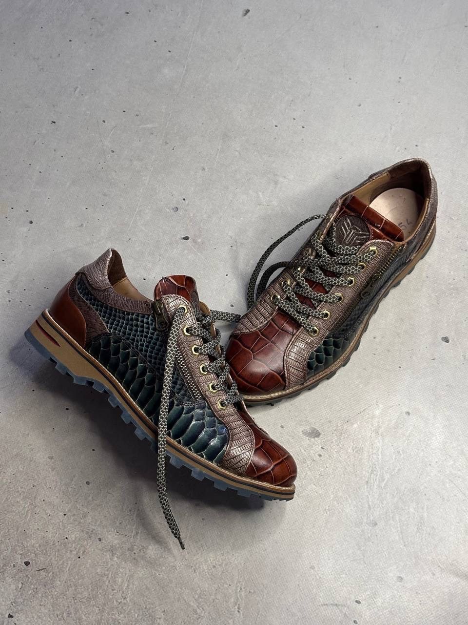 Other Lorenzi Italy Leather Sneakers Croc Snake Embossed 8 41 Rare Size US 8 / EU 41 - 2 Thumbnail