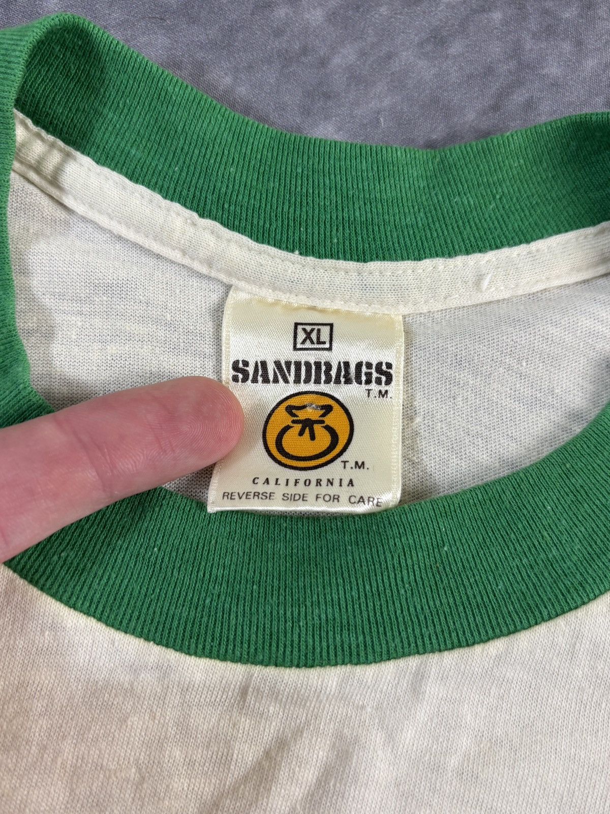 Vintage 1980s Sandbags California Tennis Vintage Ringer Tee Sports Size US M / EU 48-50 / 2 - 5 Thumbnail