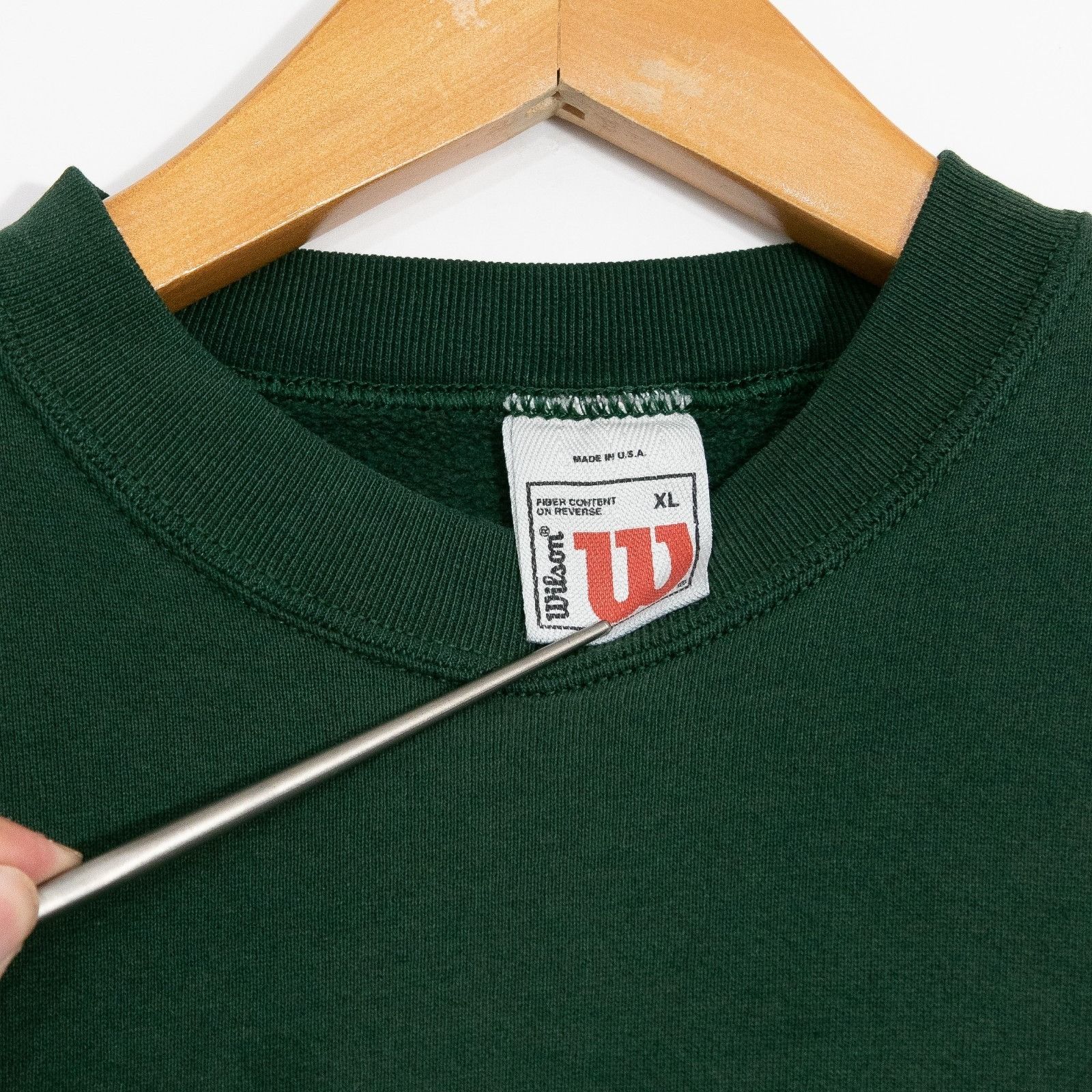 Wilson Vintage 90s Wilson Blank Sweatshirt Mens XL - Green Crewneck Size US XL / EU 56 / 4 - 7 Thumbnail