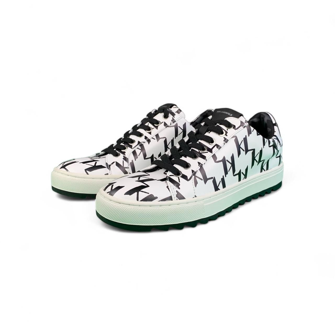 Karl Lagerfeld KARL LAGERFELD - White Leather Sneakers Logo Size US 10.5 / EU 43-44 - 1 Thumbnail
