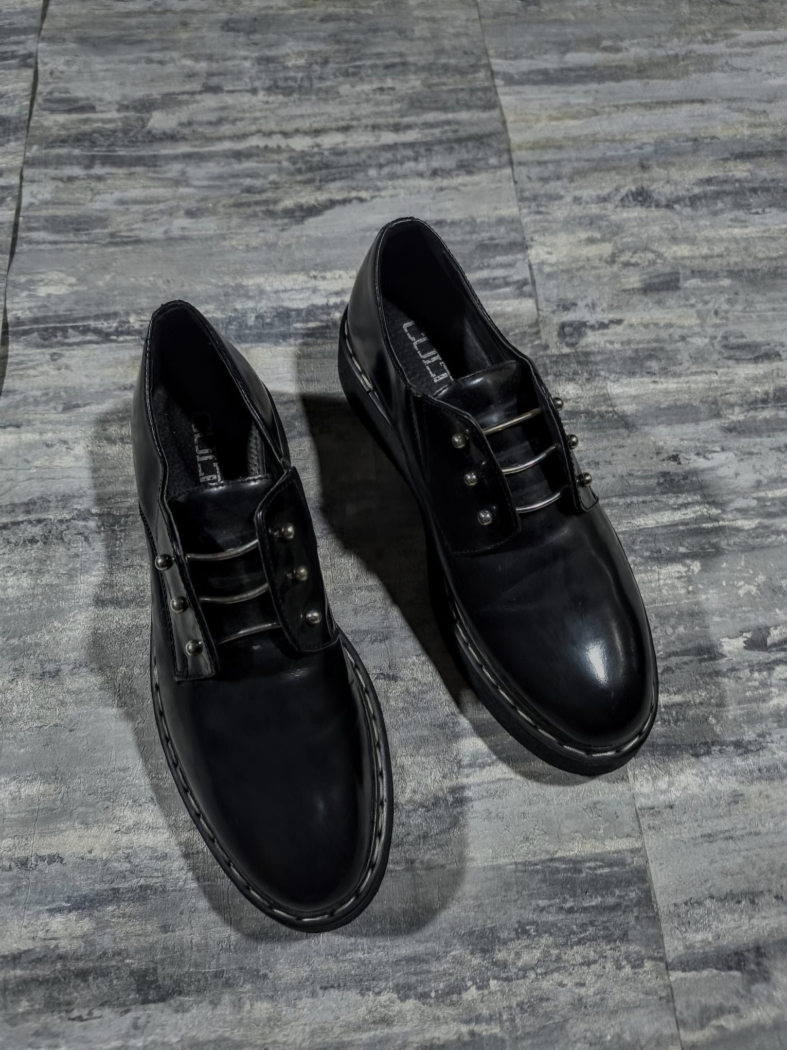 Genuine Leather cult black leather punk boots England emo grunge Size US 9 / IT 39 - 6 Thumbnail