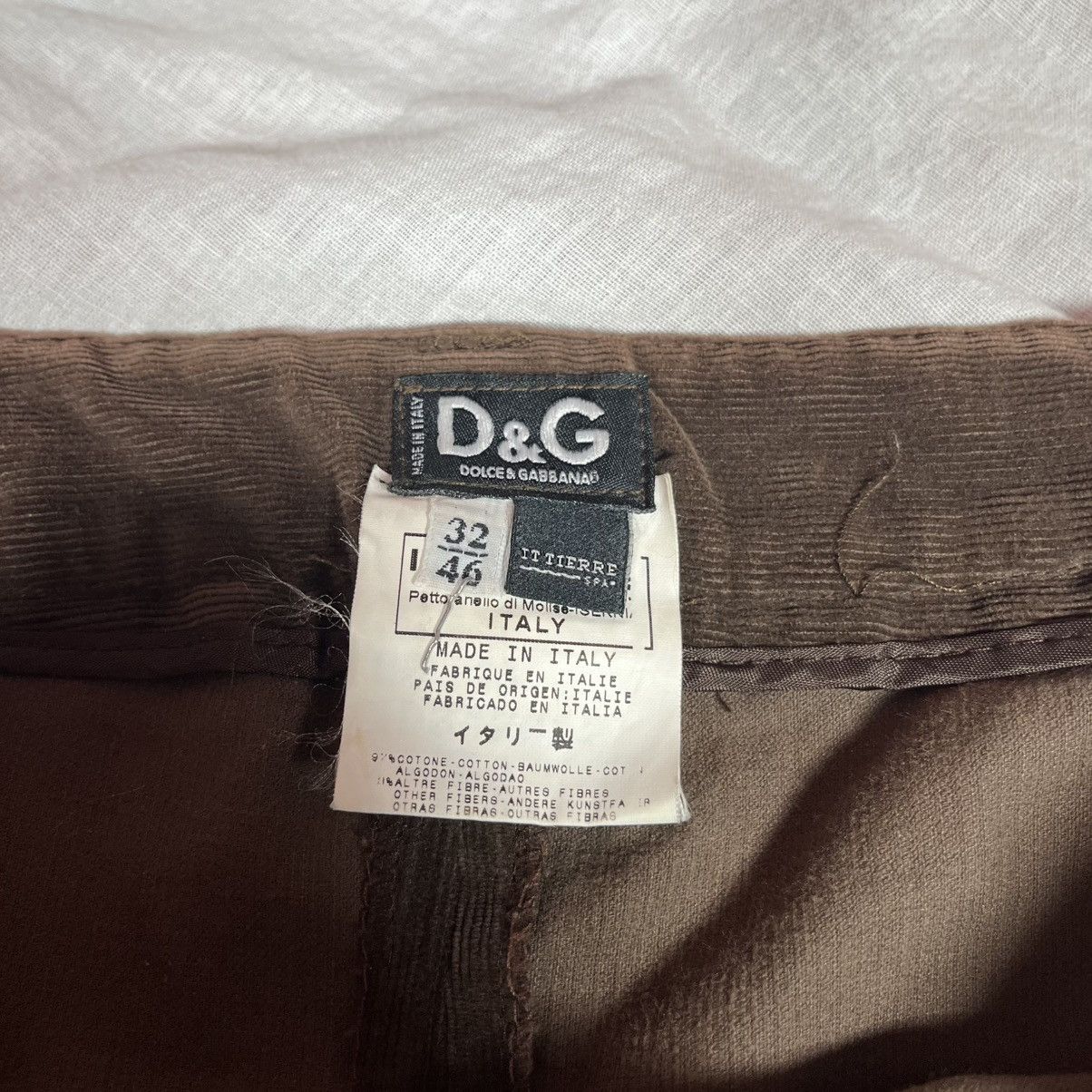 Dolce & Gabbana Vintage DOLCE & GABBANA D&G F/W 2002 Brown Corduroy Pants Size 32" / US 10 / IT 46 - 12 Thumbnail