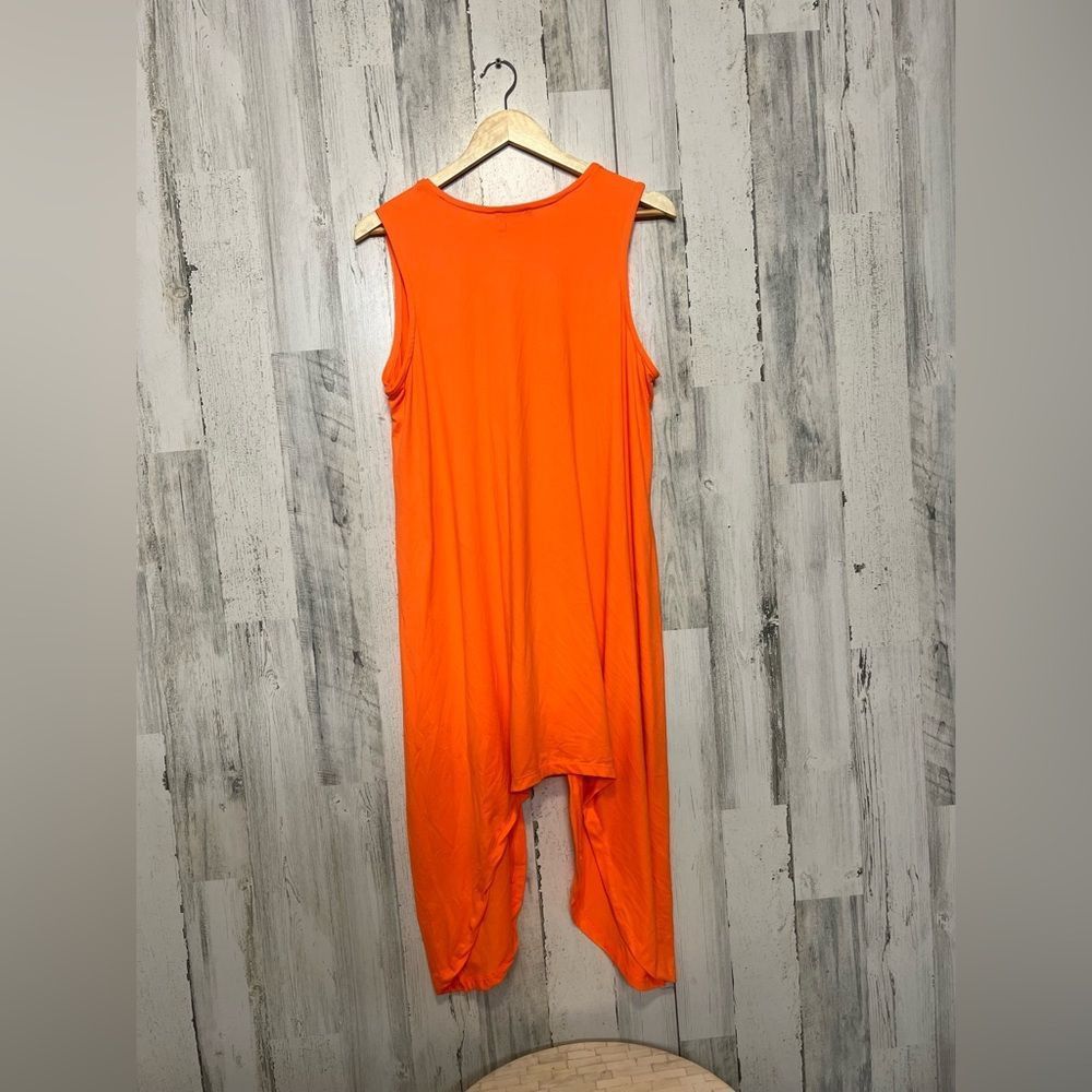 Rouje Rouge Collection Neon Orange Asymmetrical Sleeveless Tunic T Size XL / US 12-14 / IT 48-50 - 3 Thumbnail