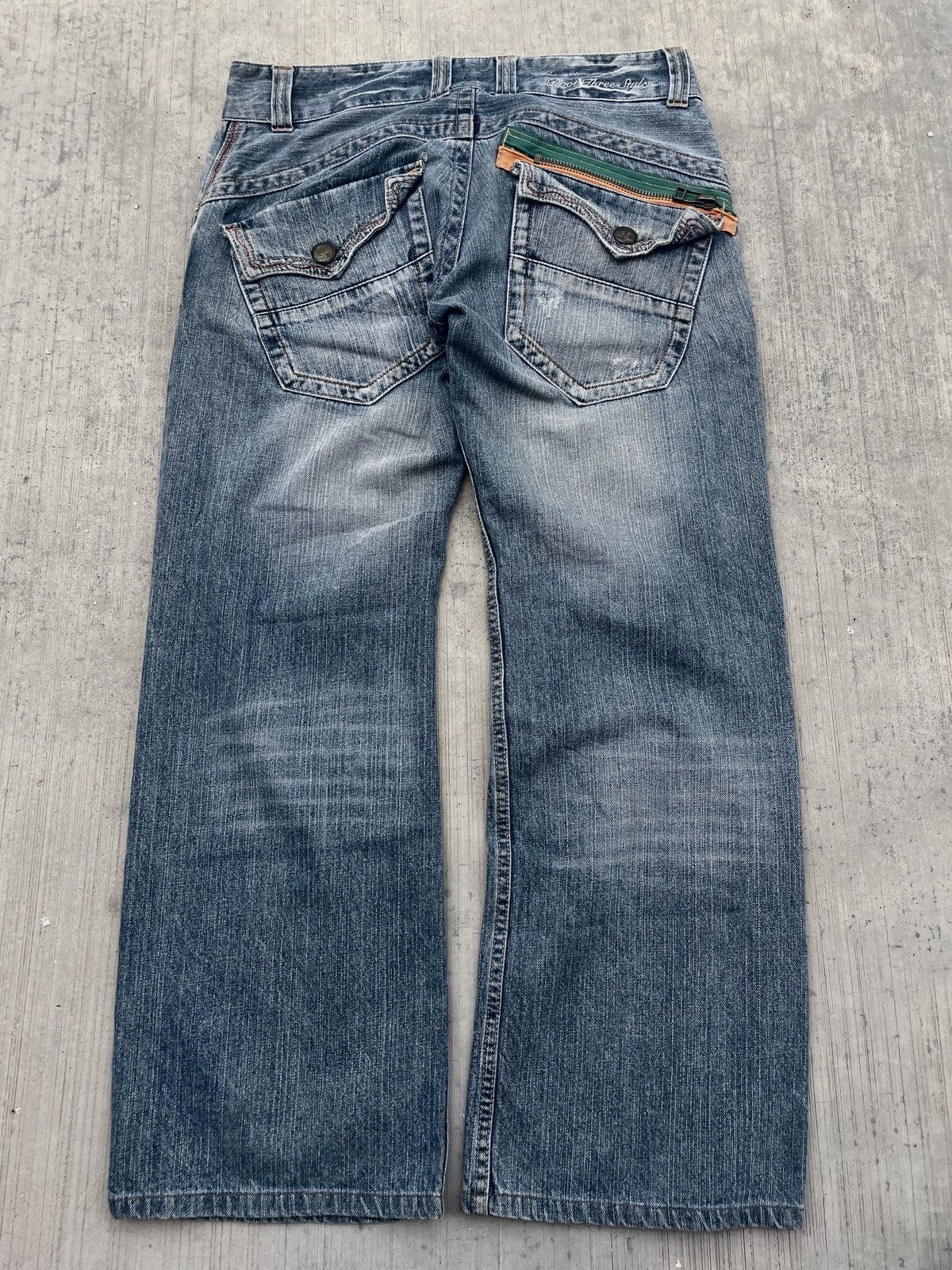 Japanese Brand 2000s JAPANESE BRAND ROOT THREE WHISKER JEANS Size US 32 / EU 48 - 6 Thumbnail